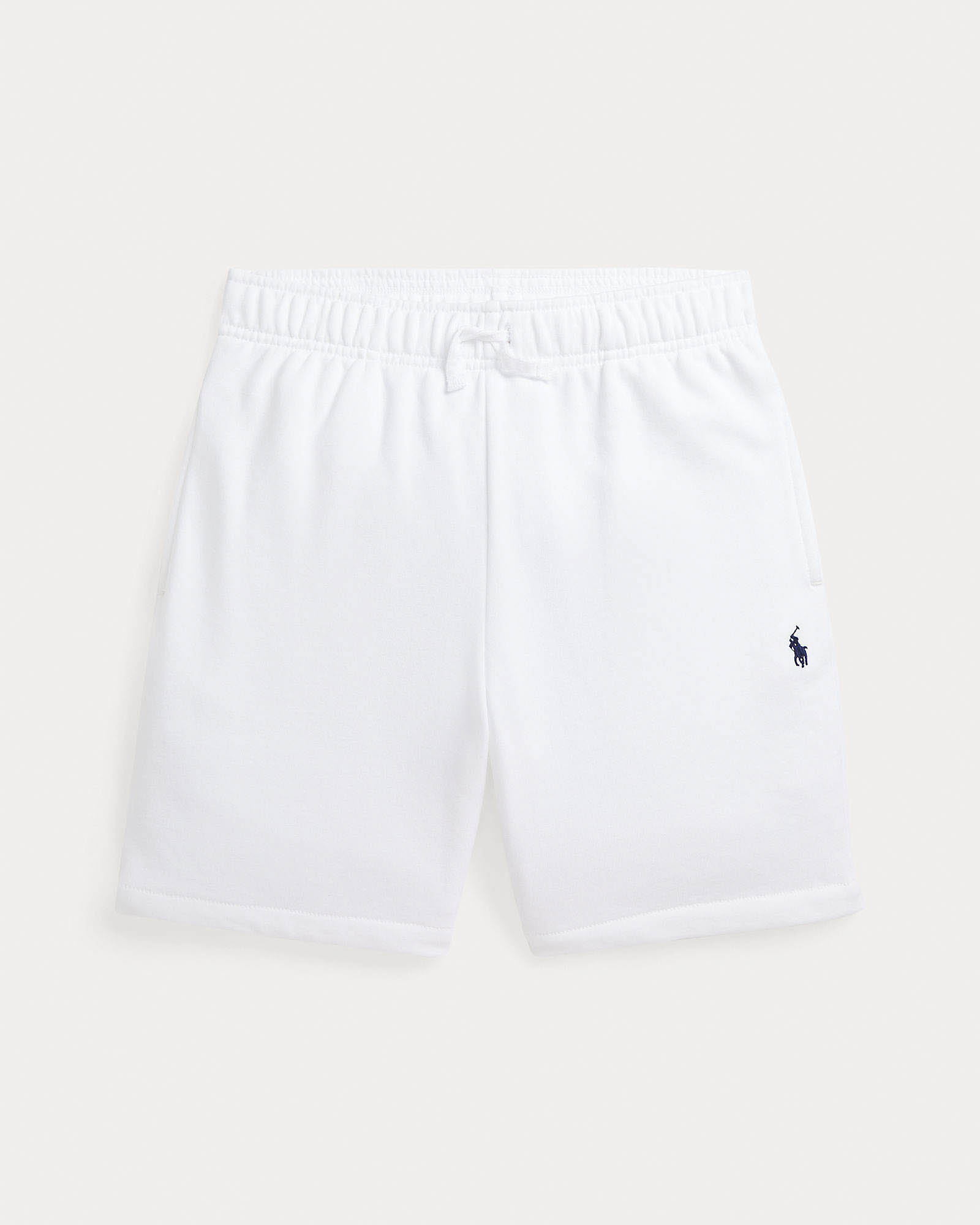 Bermuda bianco Polo in felpa di cotone con mini logo blu