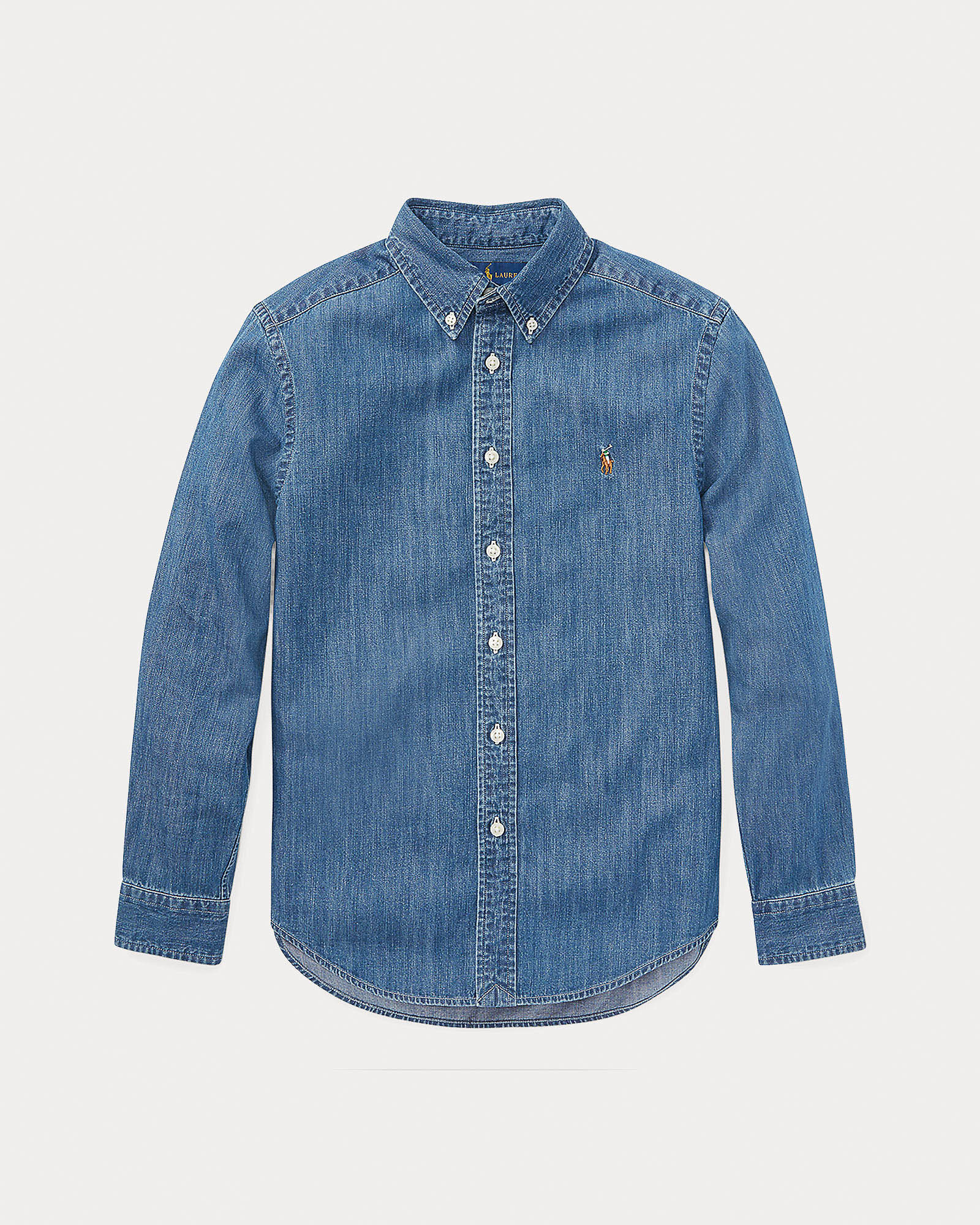 Camicia Polo Ralph Lauren in denim di cotone stone washed image