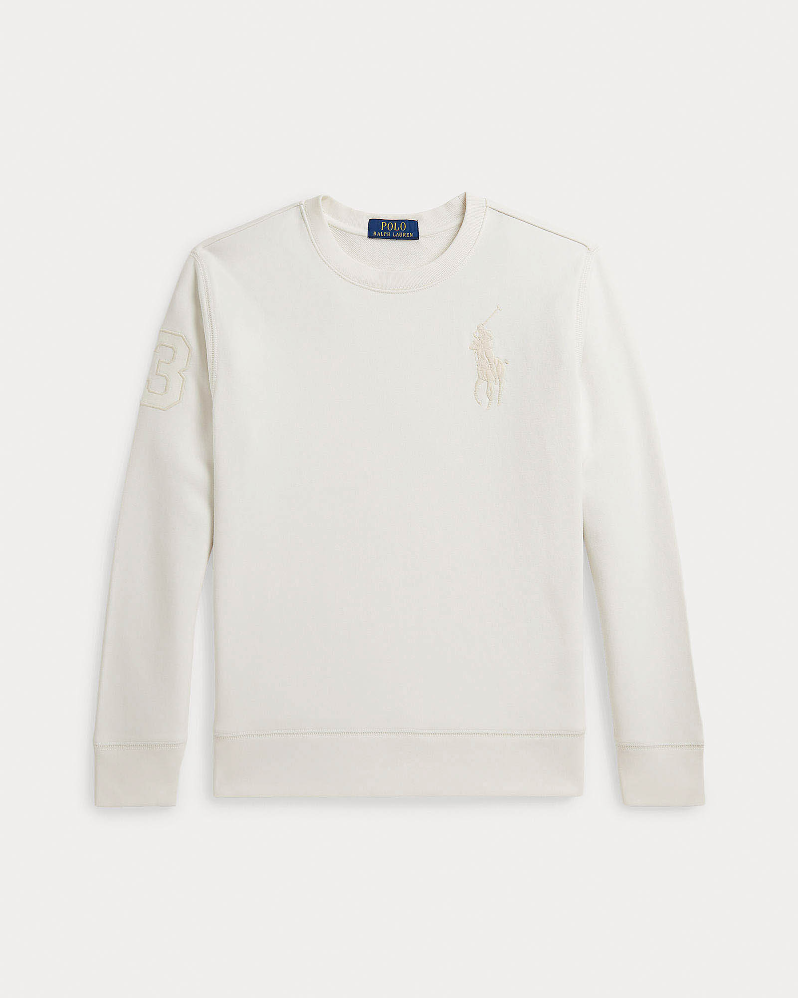 Felpa Polo color sabbia con maxi logo pony in tono