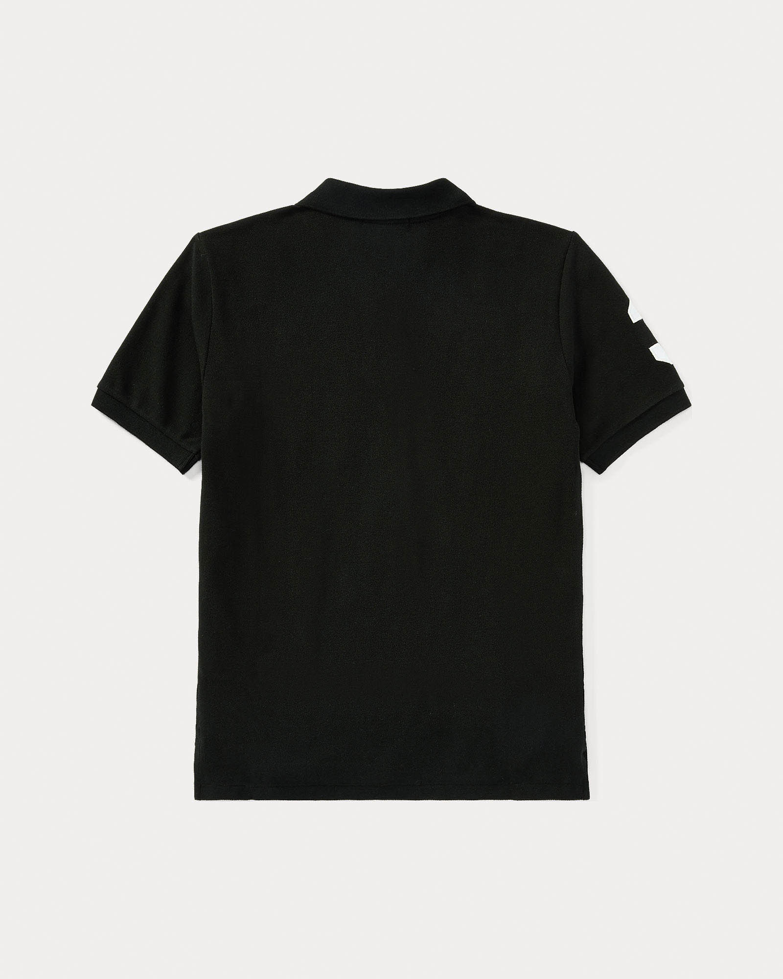 Polo nera Ralph Lauren a maniche corte in cotone con maxi logo pony bianco image