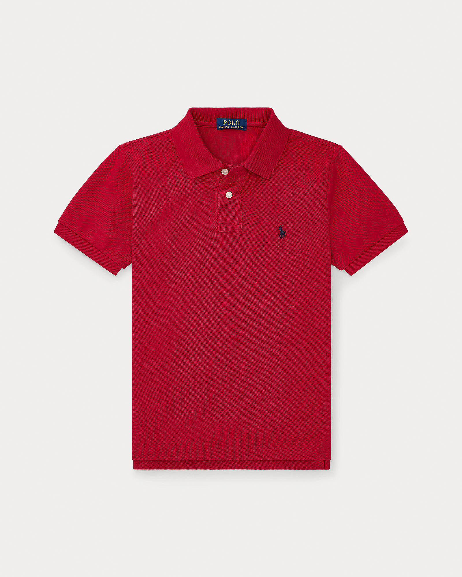 Polo mezza manica rossa Polo Ralph Lauren in piquet di cotone con logo pony blu image