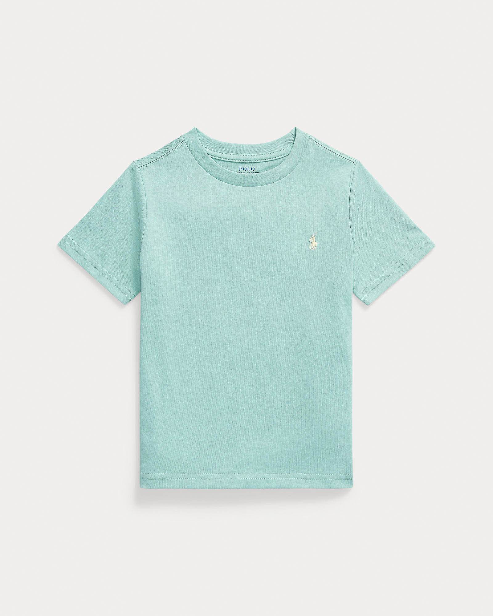T-shirt Polo Ralph Lauren verde acqua mezza manica con logo pony bianco image