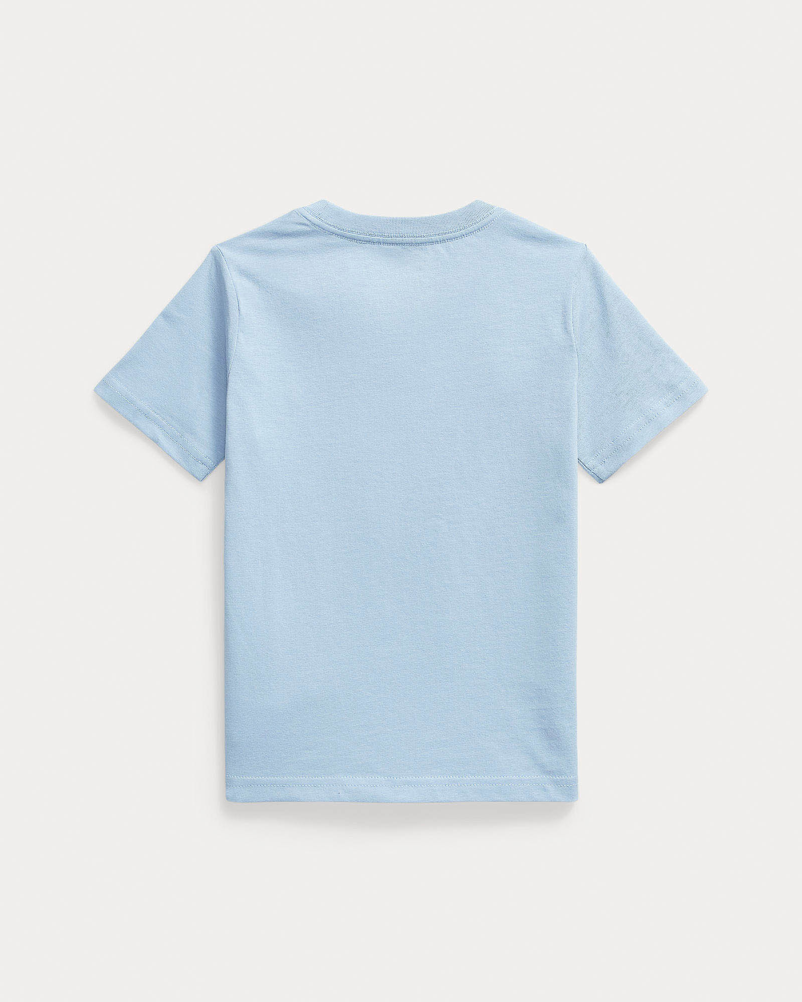 T-shirt Polo Ralph Lauren celeste mezza manica con logo pony rosa image