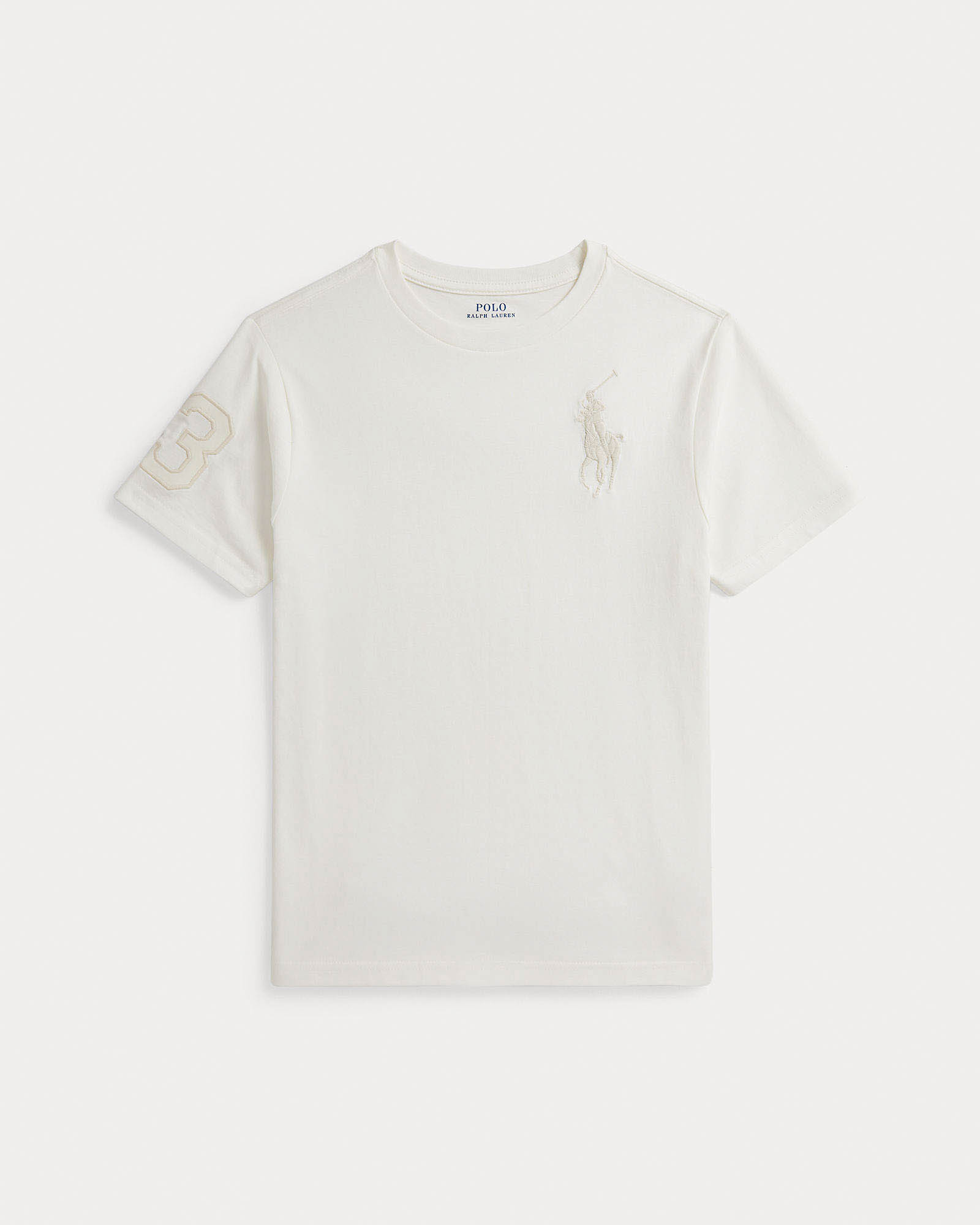 T-shirt Polo Ralph Lauren color sabbia mezza manica con maxi logo pony image