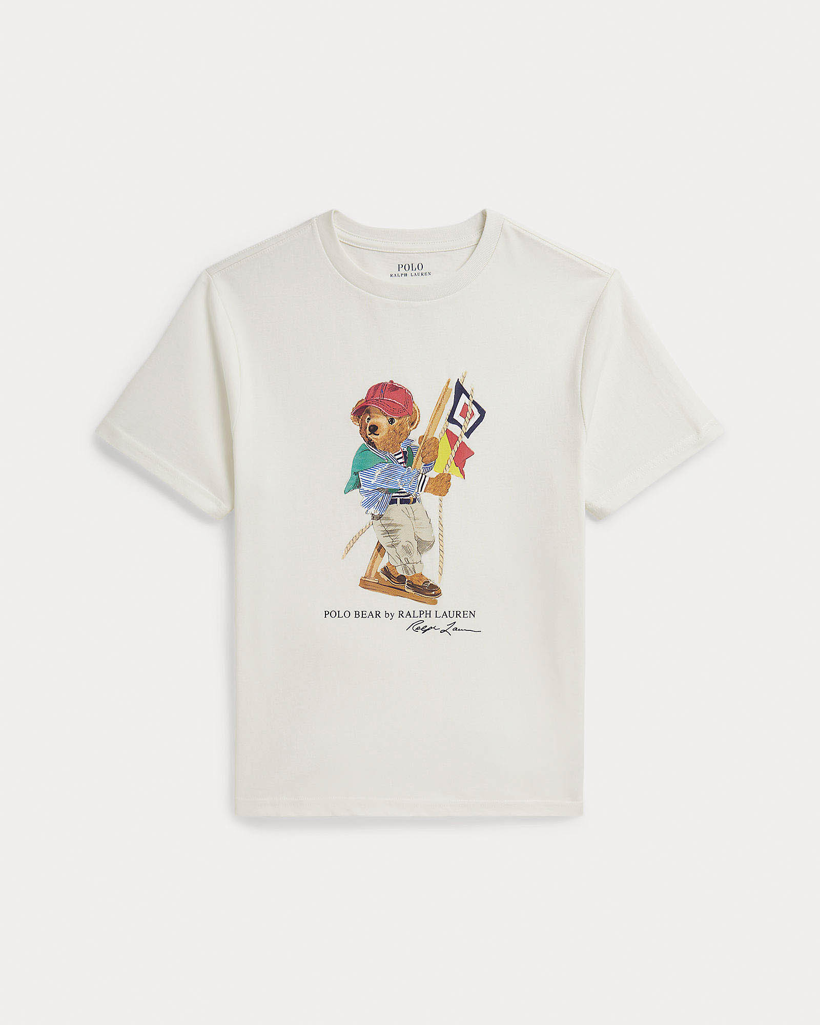 T-shirt bianca Polo con stampa Polo Bear