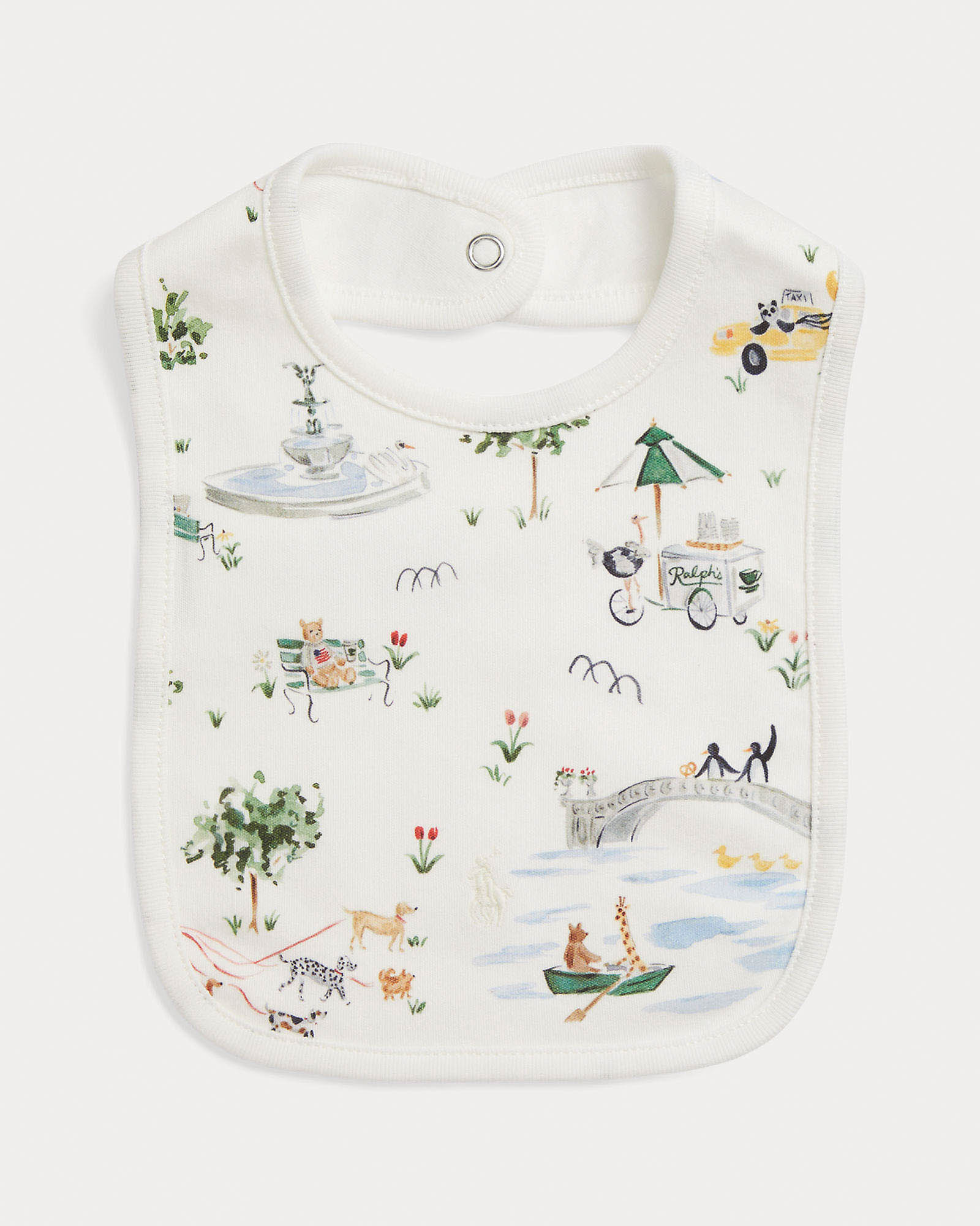 Bavaglino Polo Ralph Lauren bianco in fantasia disegni multicolor all over