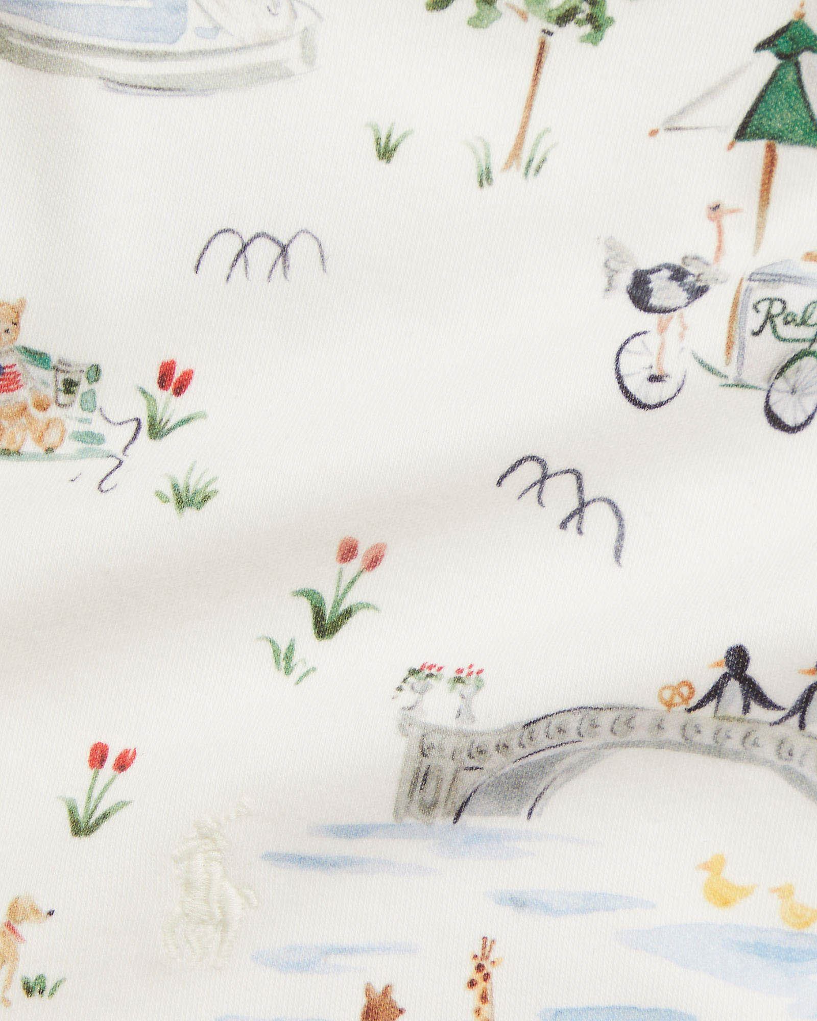 Bavaglino Polo Ralph Lauren bianco in fantasia disegni multicolor all over image