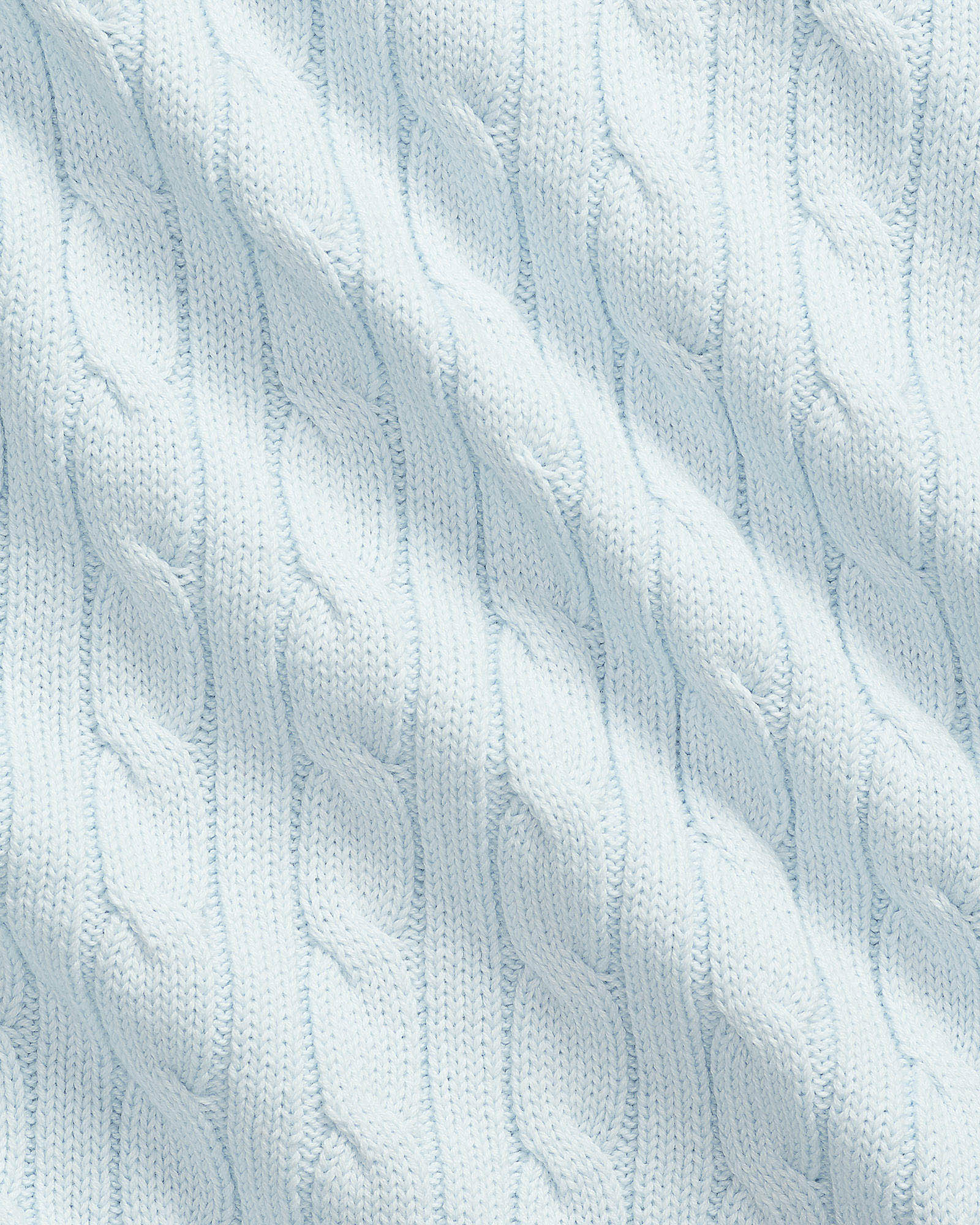 Coperta Polo Ralph Lauren azzurra in puro cotone a trecce image
