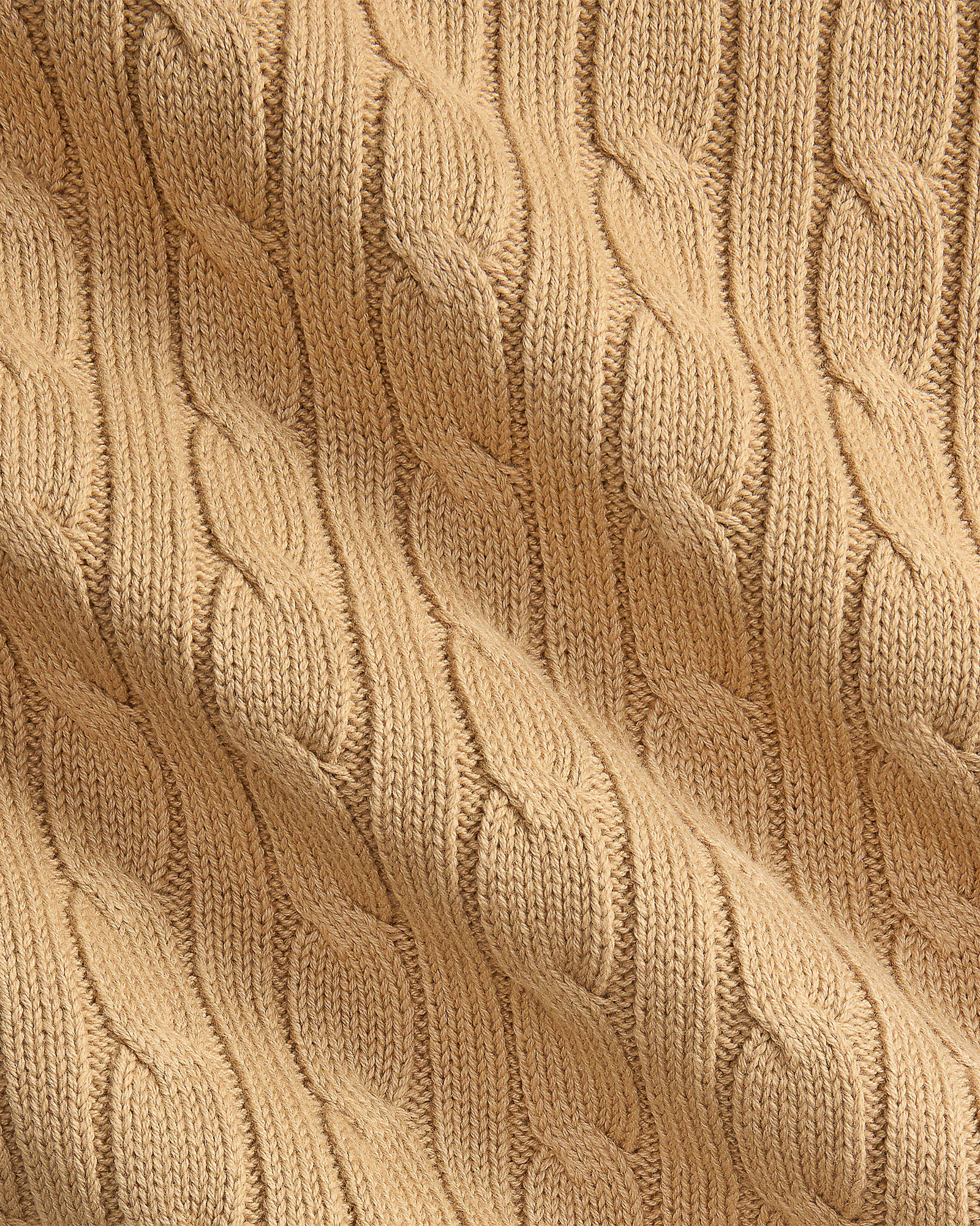 Coperta Polo Ralph Lauren beige in puro cotone a trecce con logo pony in tono image