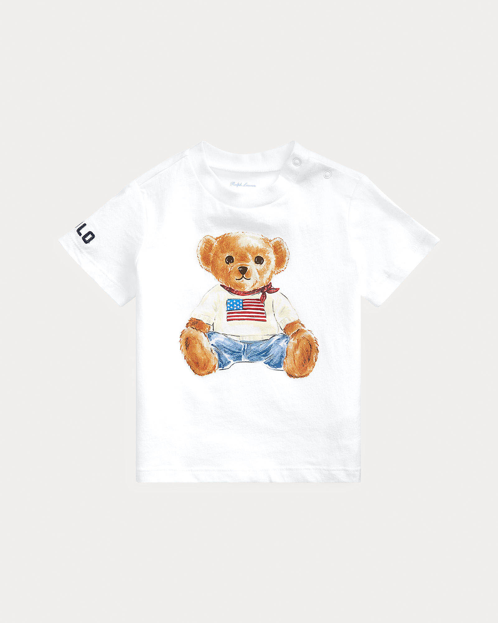 T-shirt bianca Polo con stampa Polo Bear