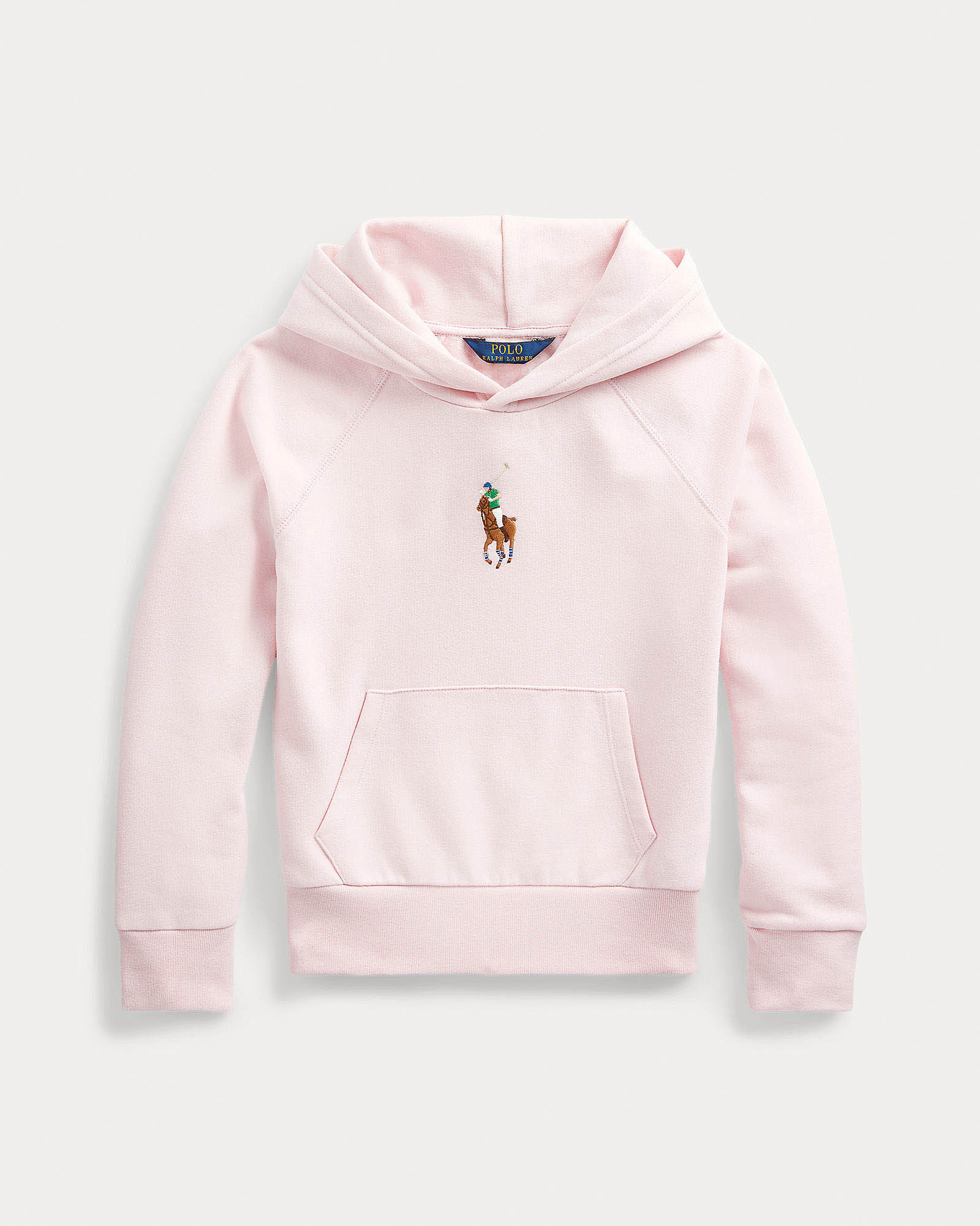 Felpa Polo Ralph Lauren rosa con cappuccio e maxi logo pony sul petto image