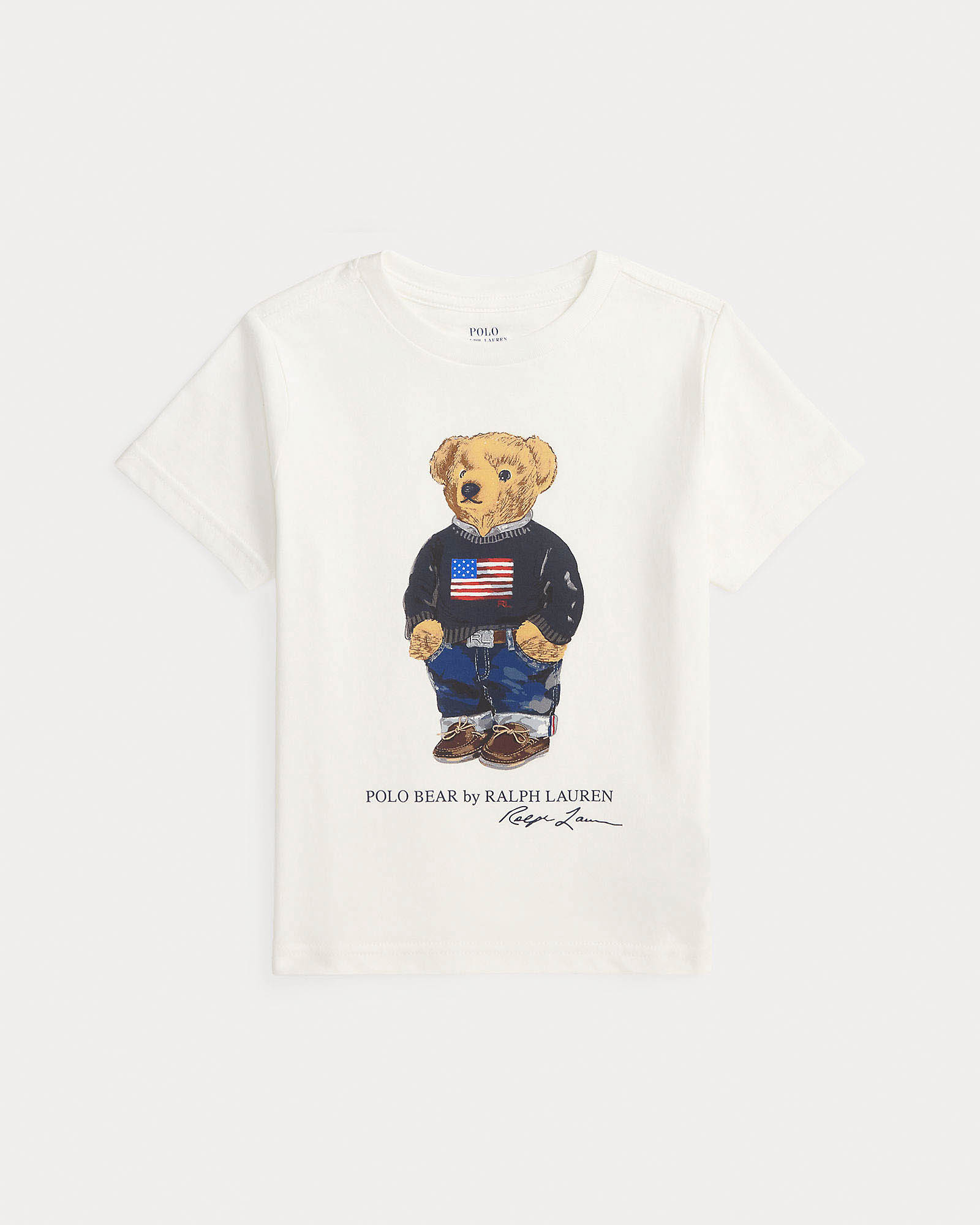 T-shirt bianca Polo con stampa Polo Bear