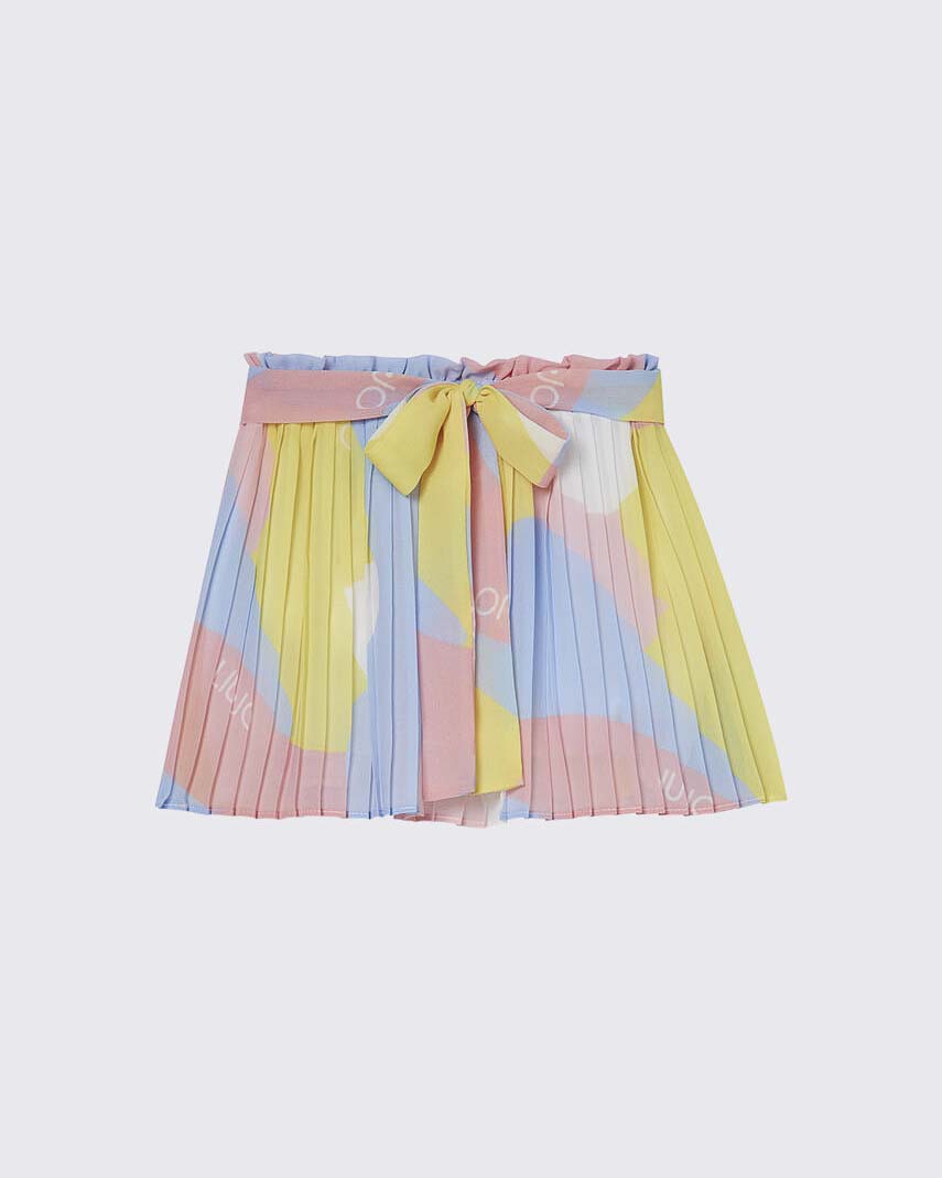 Gonna Liu Jo plisettata multicolor con fiocco