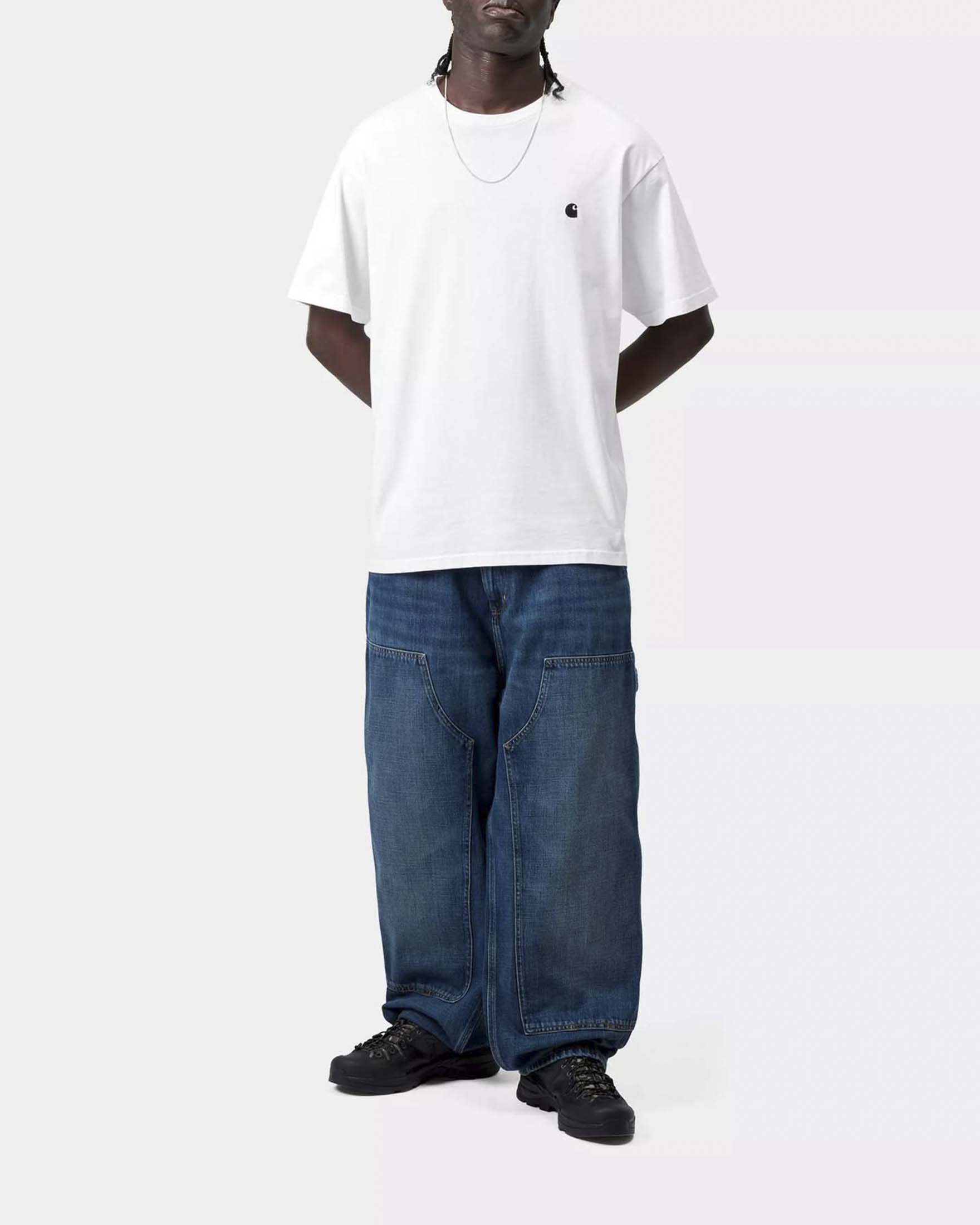 T-shirt bianca mezza manica Madison Carhartt loose-fit in leggero jersey di cotone