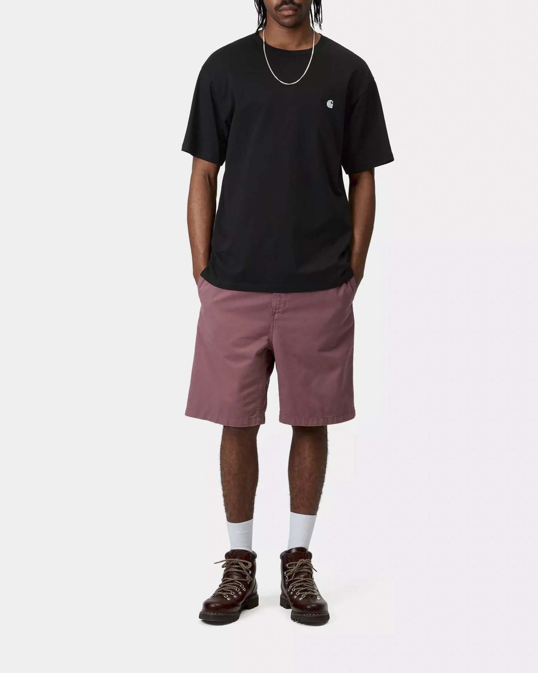 T-shirt nera mezza manica Madison Carhartt loose-fit in leggero jersey di cotone