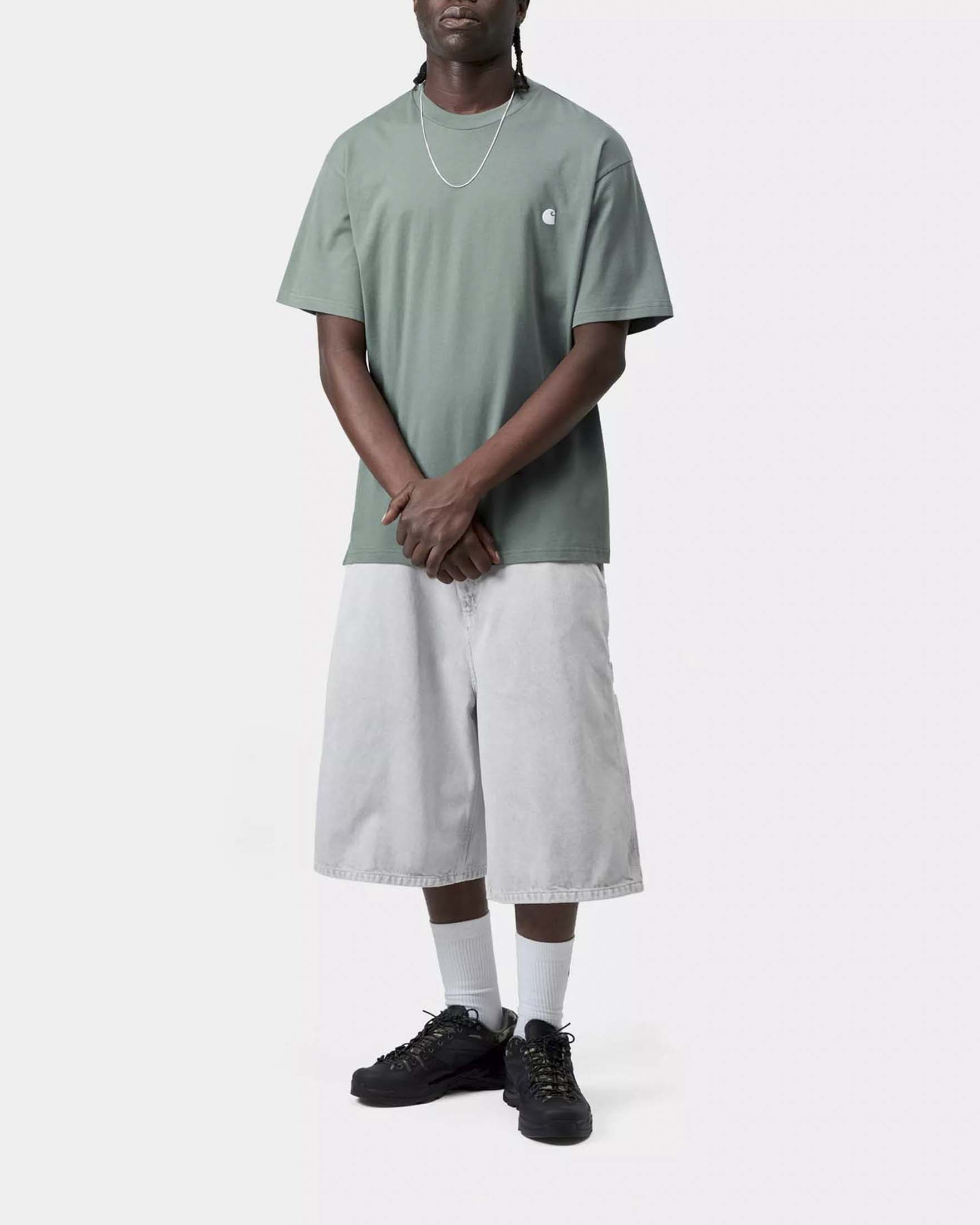 T-shirt verde salvia mezza manica Madison Carhartt loose-fit in leggero jersey di cotone