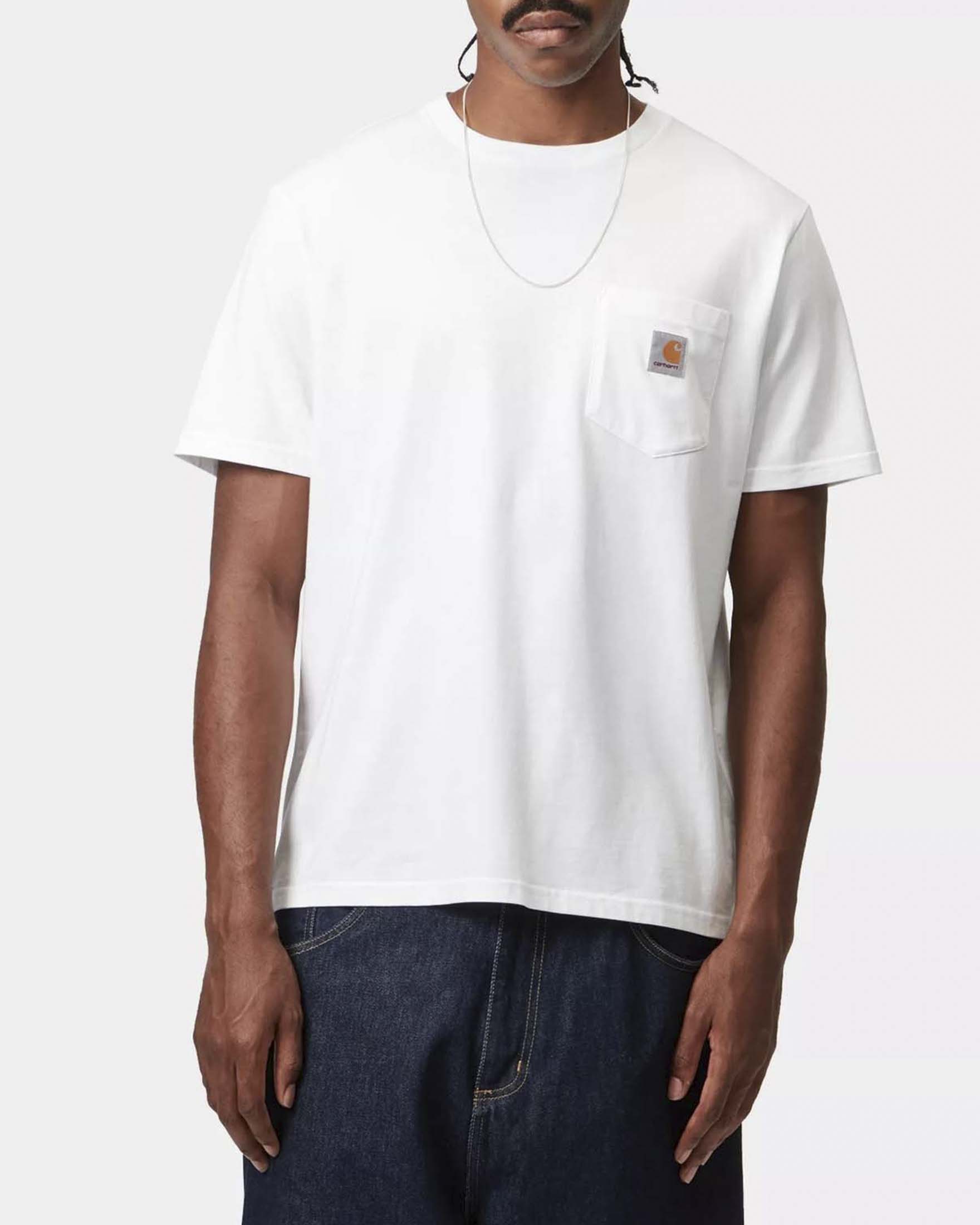 T-shirt bianca mezza manica Pocket Carhartt regular-fit in jersey di cotone image