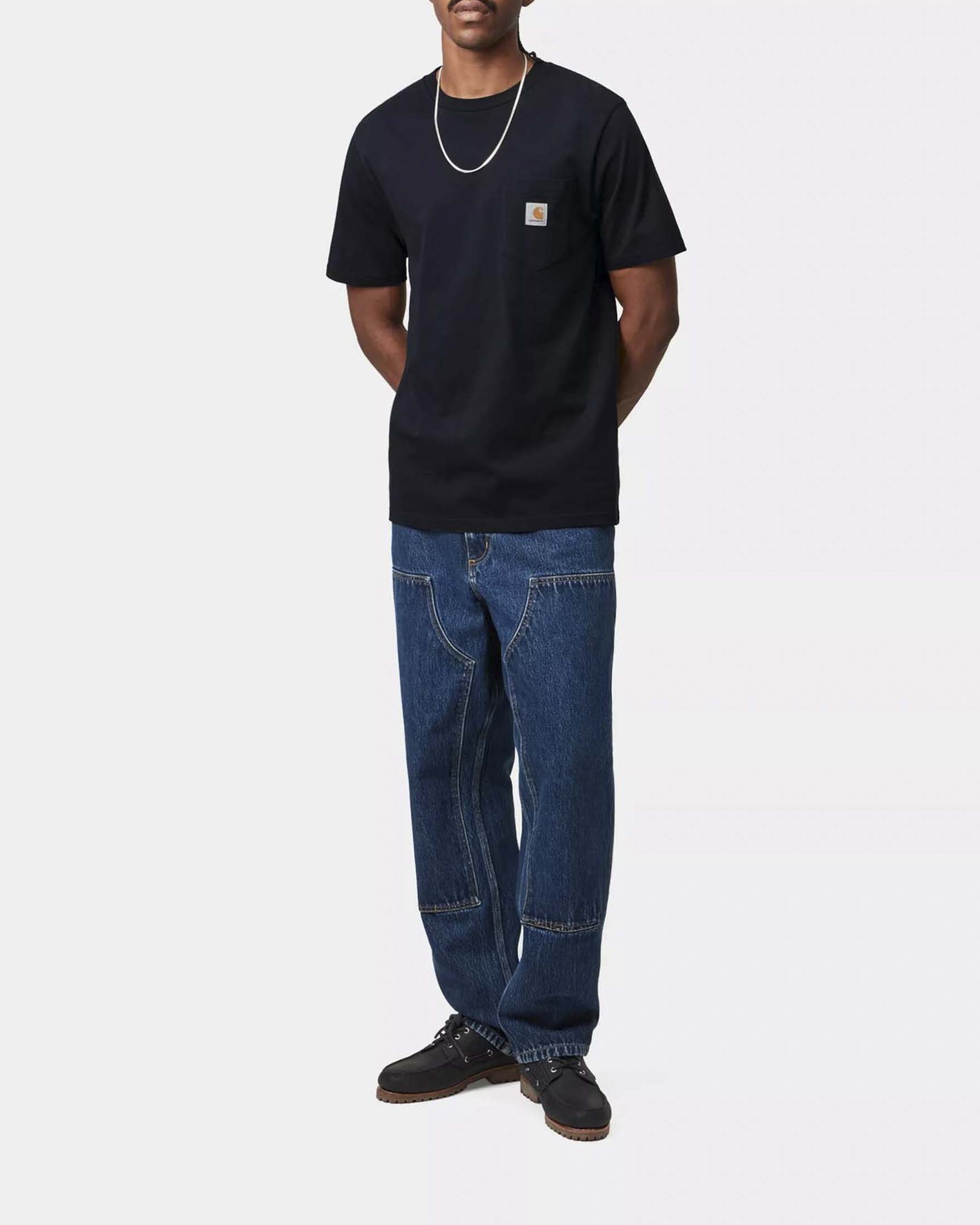 T-shirt blu mezza manica Pocket Carhartt regular-fit in jersey di cotone