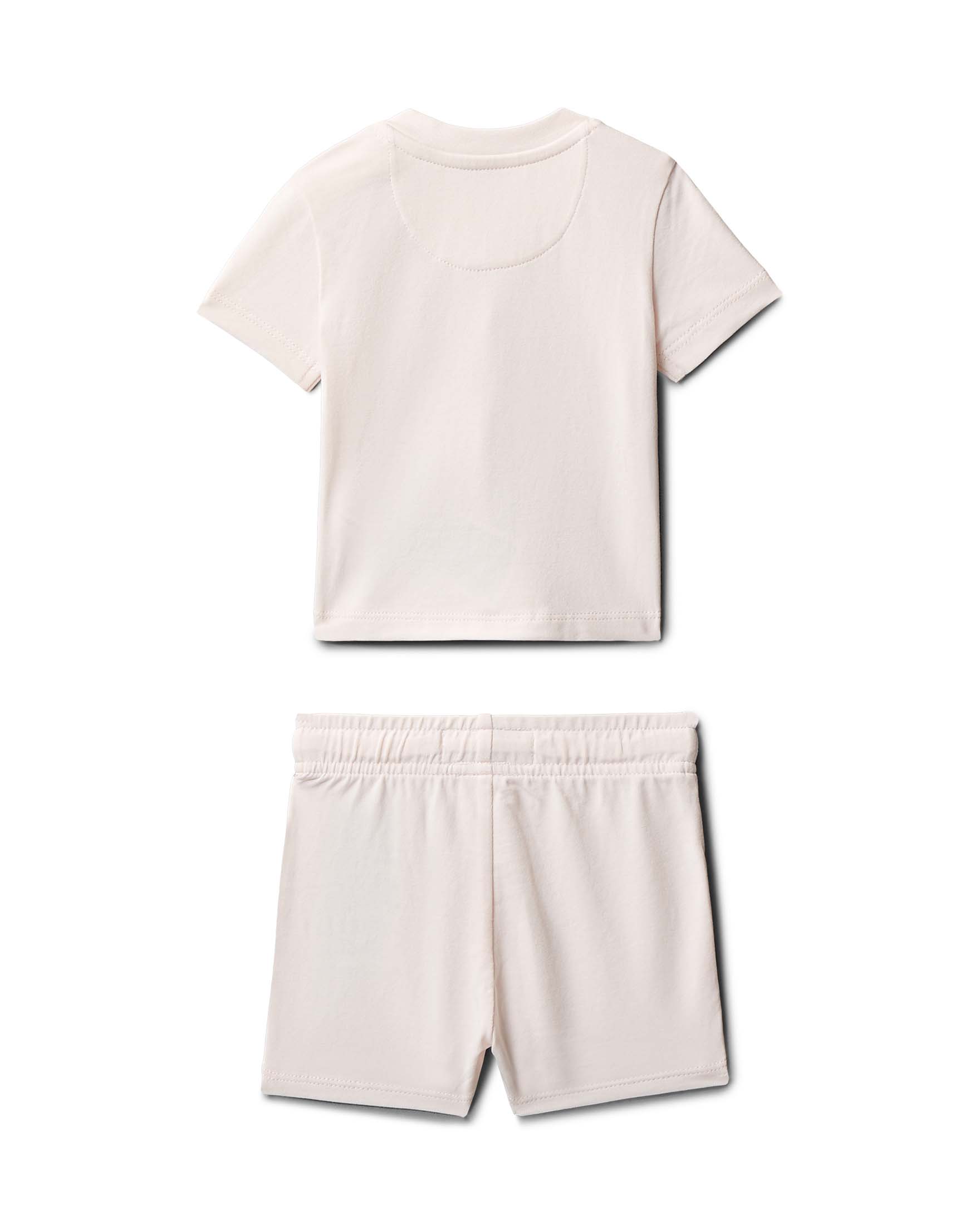 Completo rosa Calvin Klein t-shirt e short in cotone stretch con logo multicolor image
