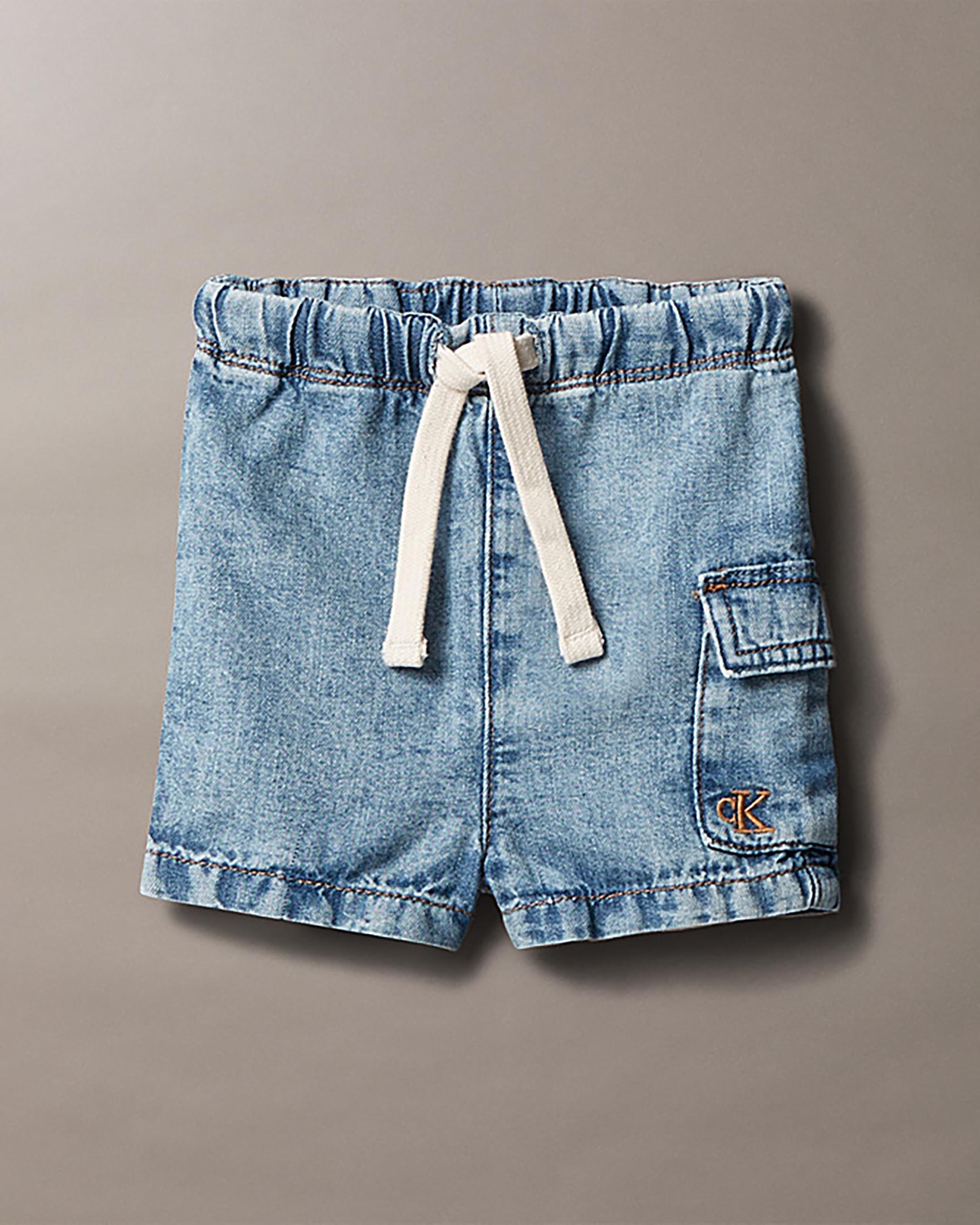 Bermuda in denim stone washed con tasca