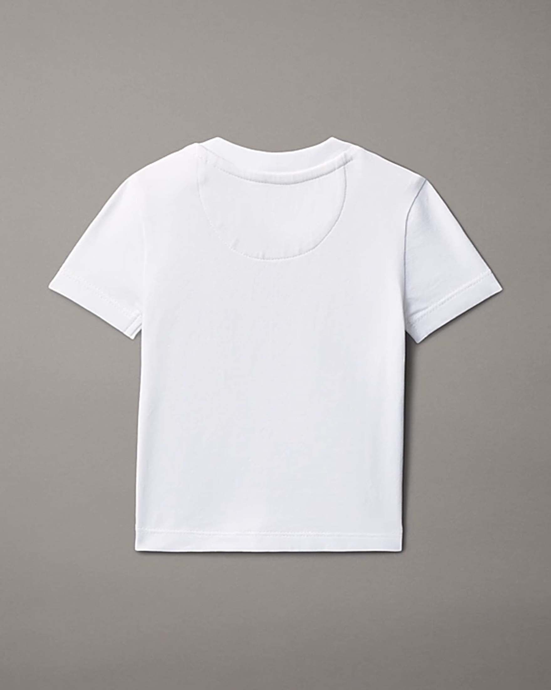 T-shirt Calvin Klein bianca in cotone stretch a maniche corte con logo monogram image