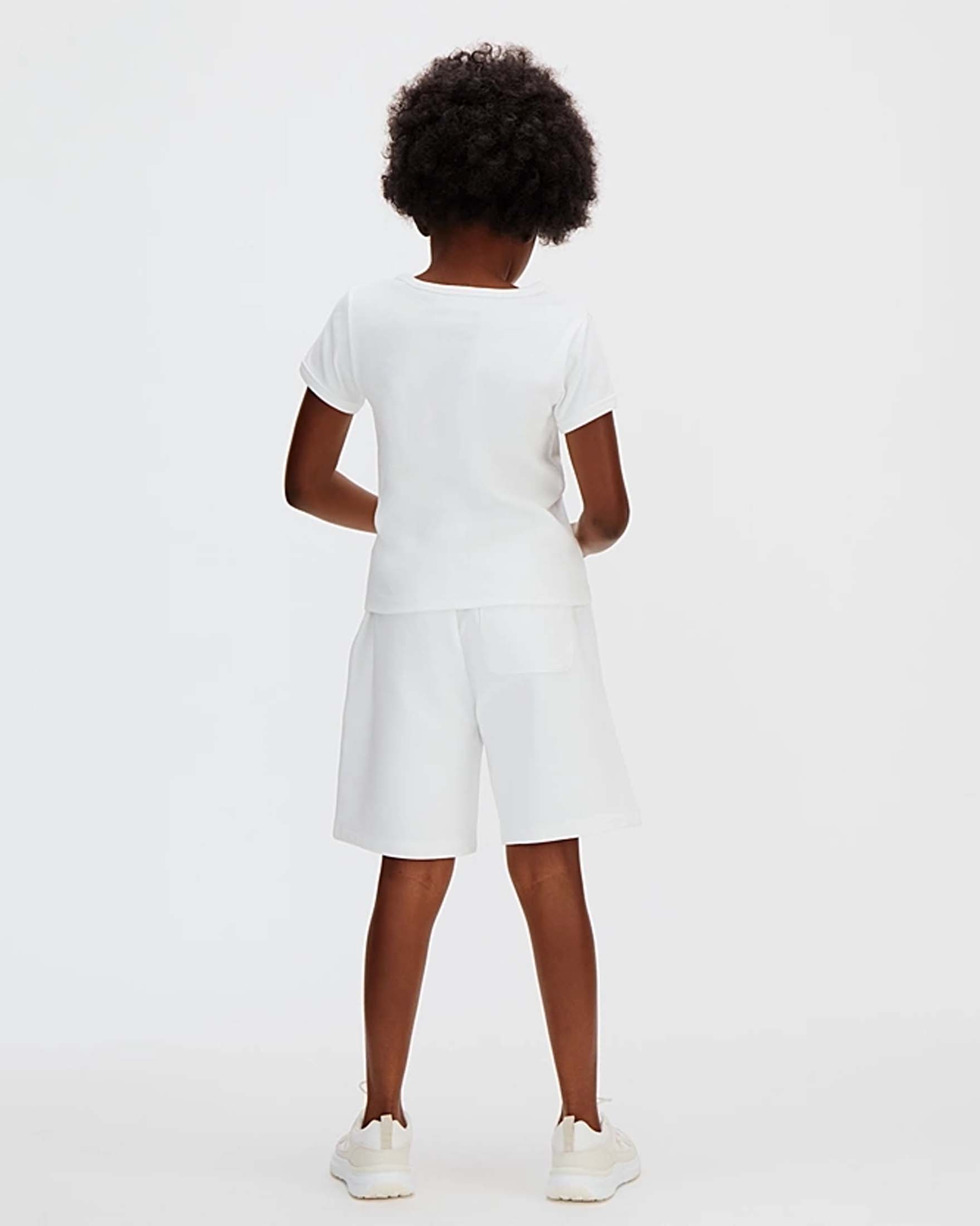 Bermuda bianco Calvin Klein in felpa di cotone con logo nero image