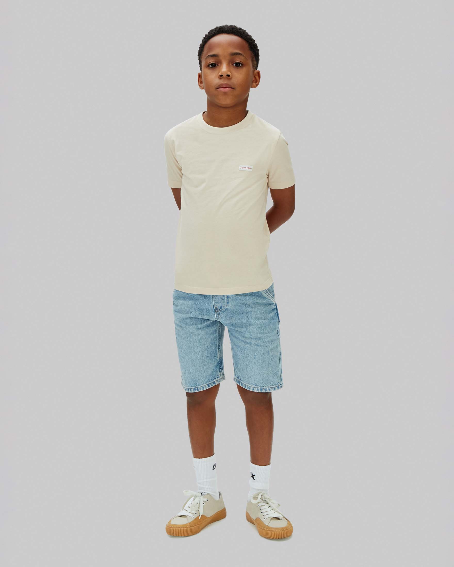 Bermuda Calvin Klein in denim stone washed con coulisse