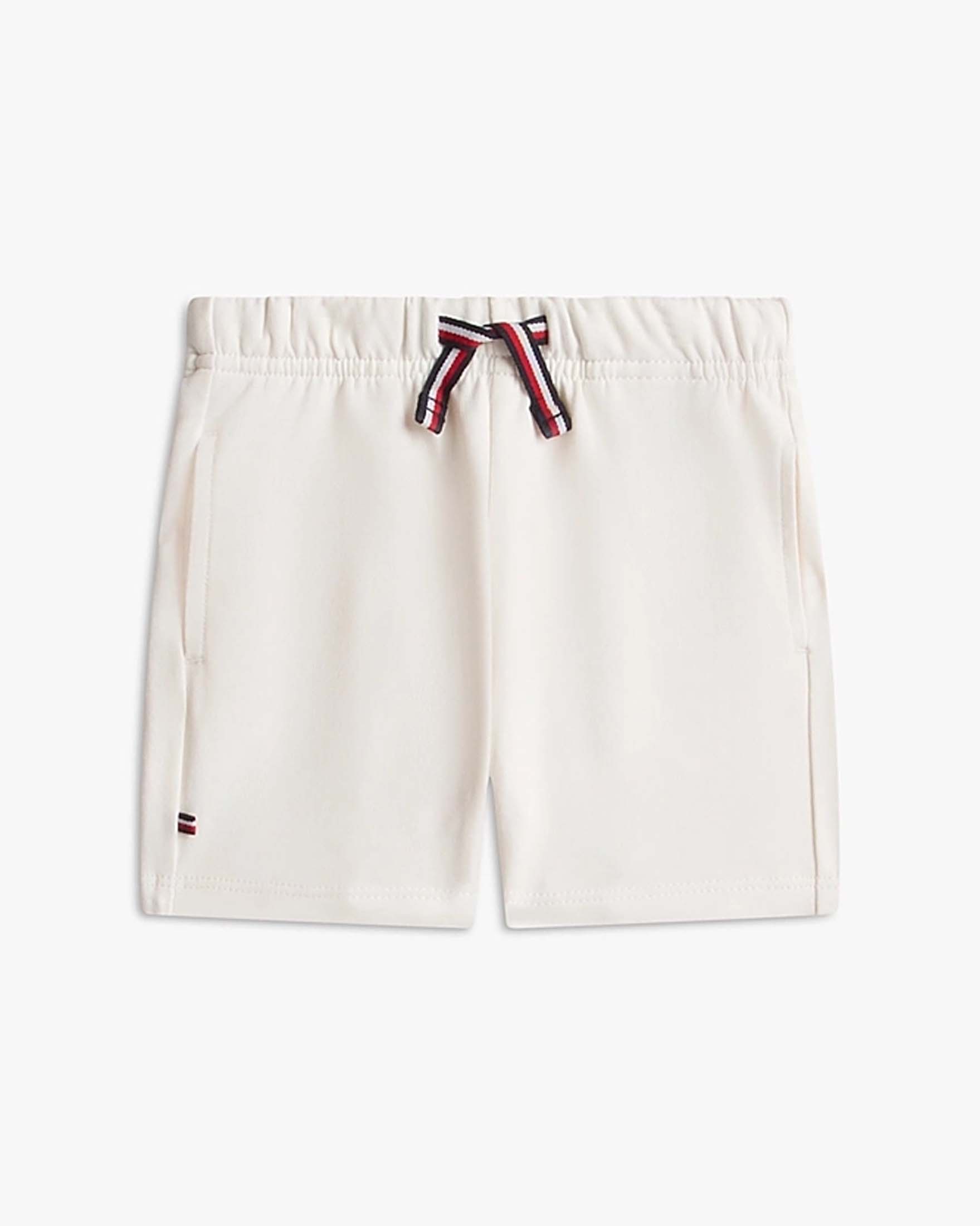 Bermuda bianco Tommy Hilfiger in felpa di cotone stretch con coulisse