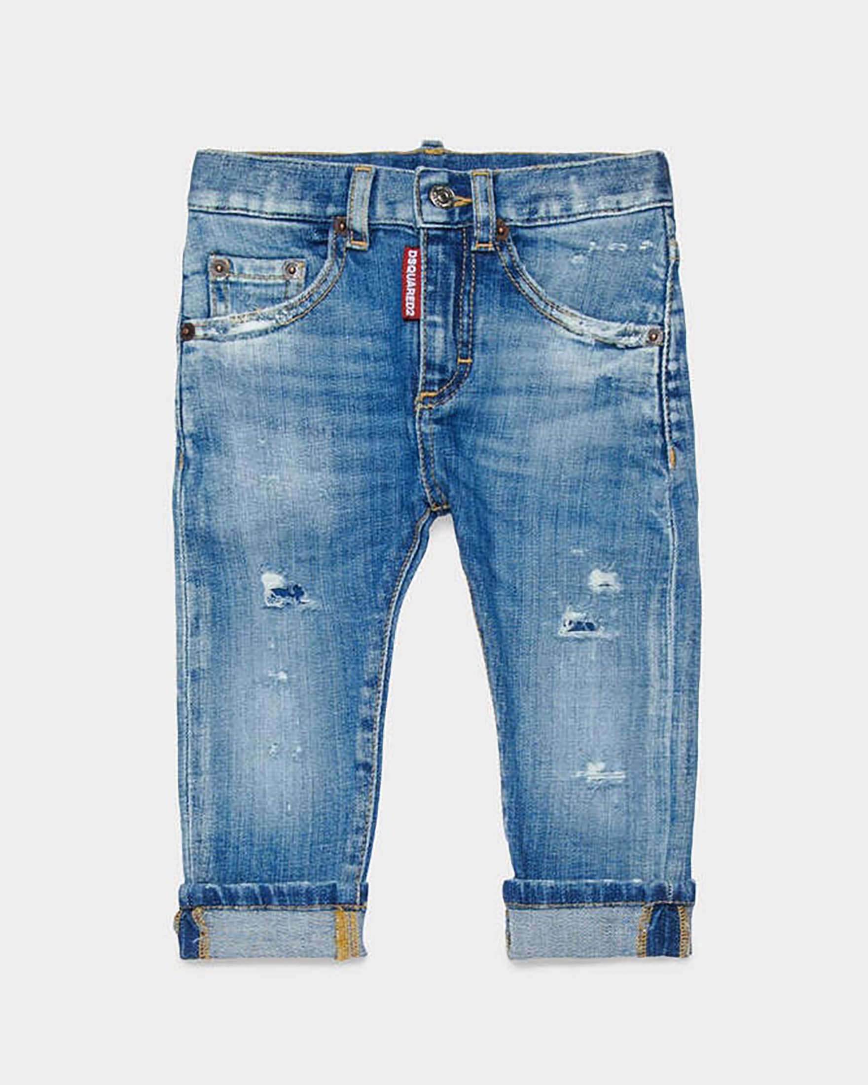 Jeans Dsquared2 lavaggio medio stone washed con baffature