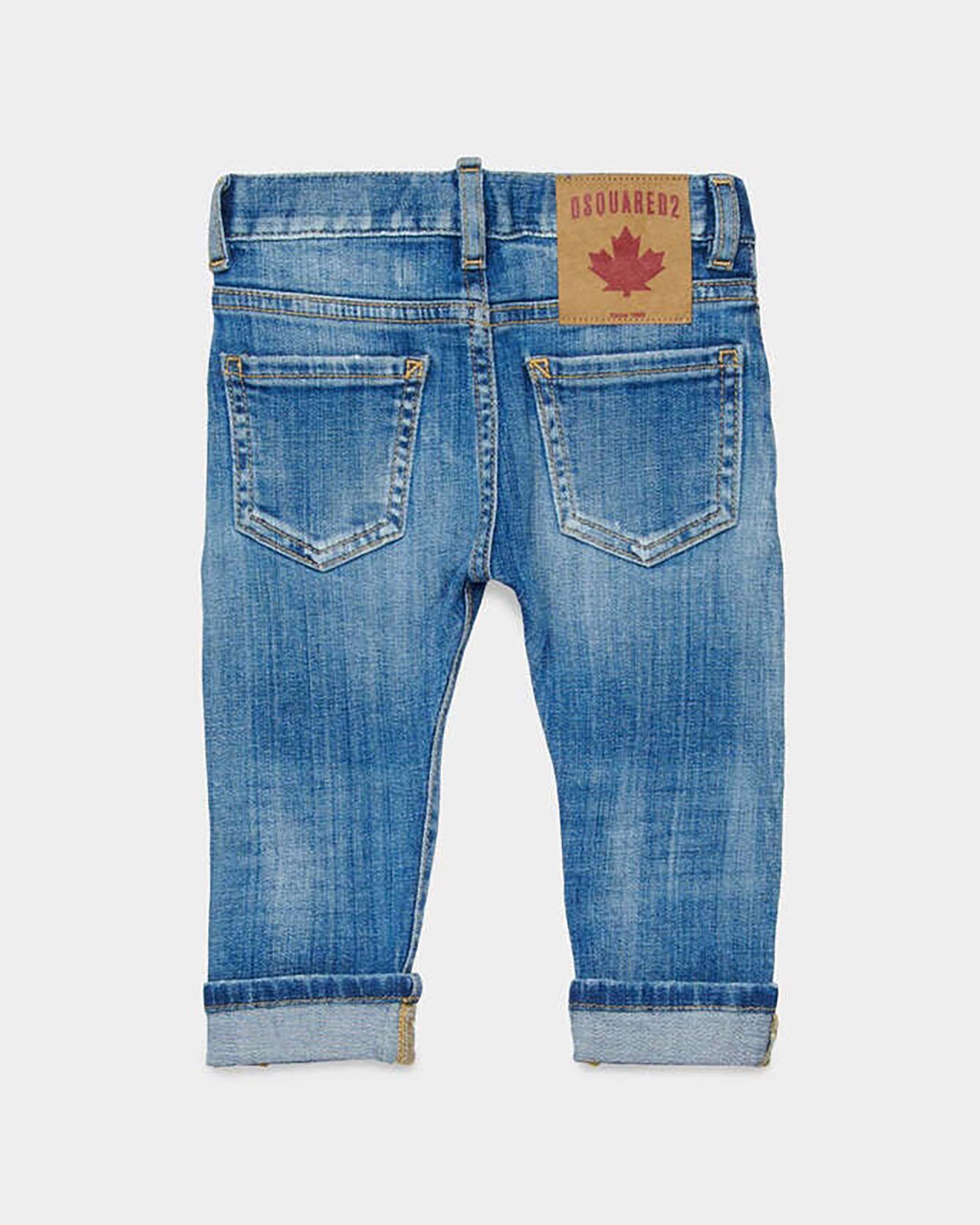 Jeans Dsquared2 lavaggio medio stone washed con baffature image