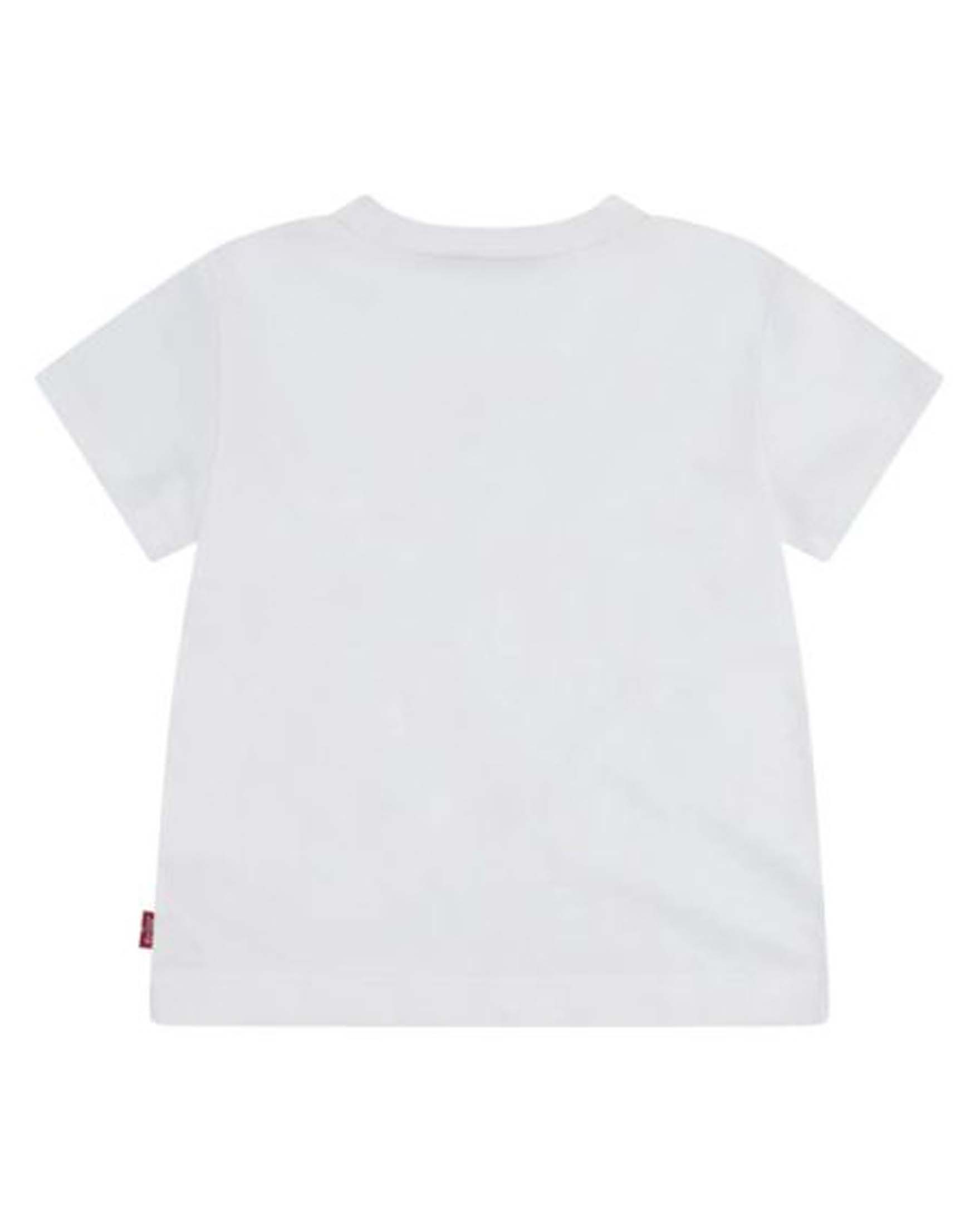 T-shirt Levi's bianca mezza manica con logo batwing effetto denim image