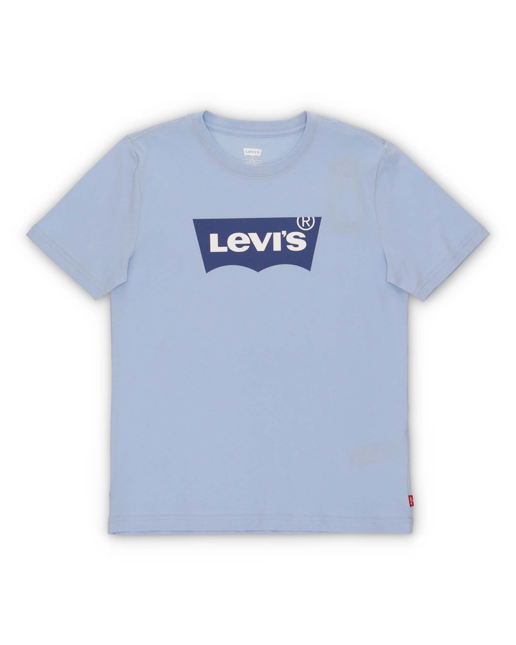 T-shirt Levi's azzurra mezza manica con logo batwing blu