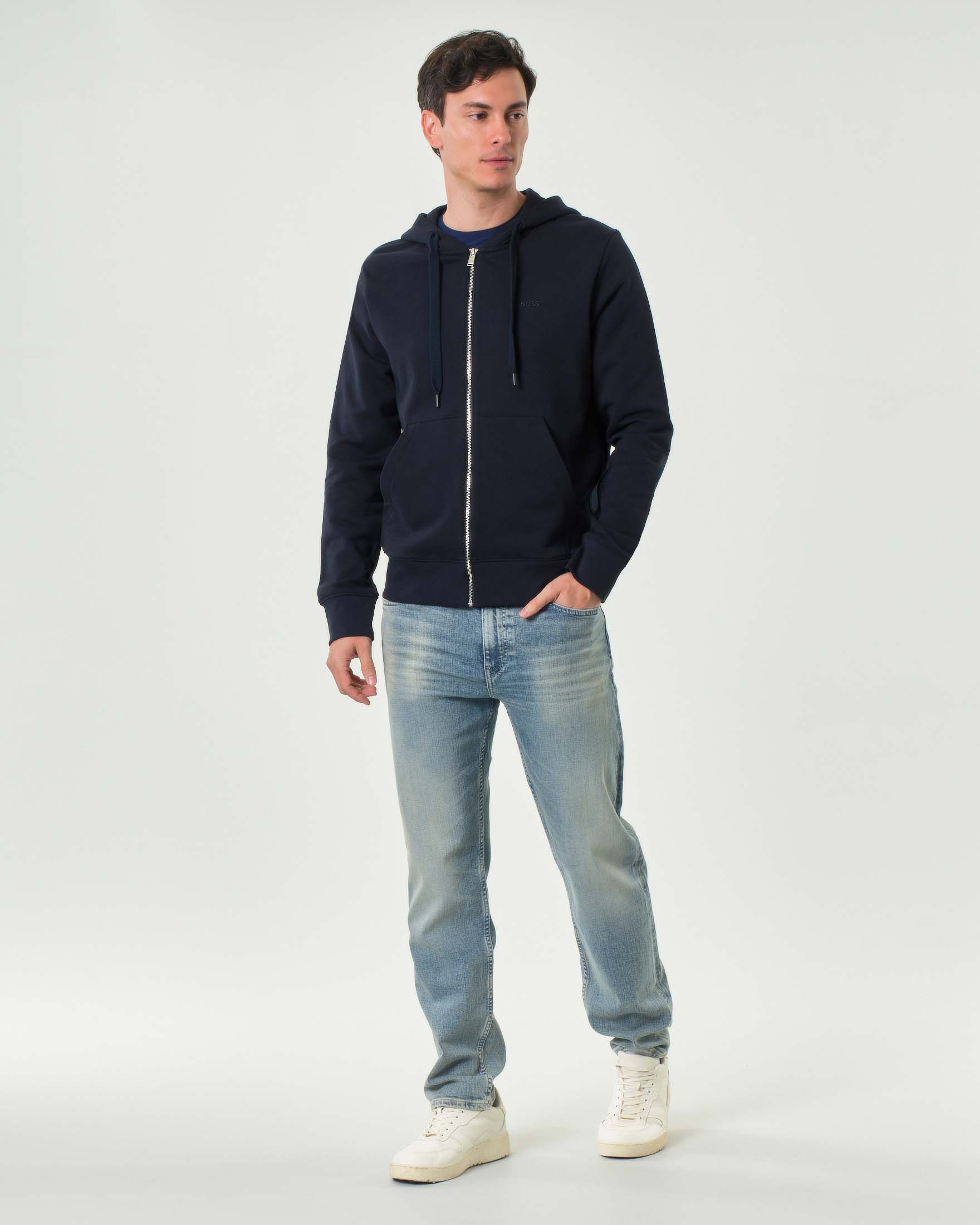 Jeans Boss Ogden straight-fit lavaggio chiaro super stone washed in cotone stretch