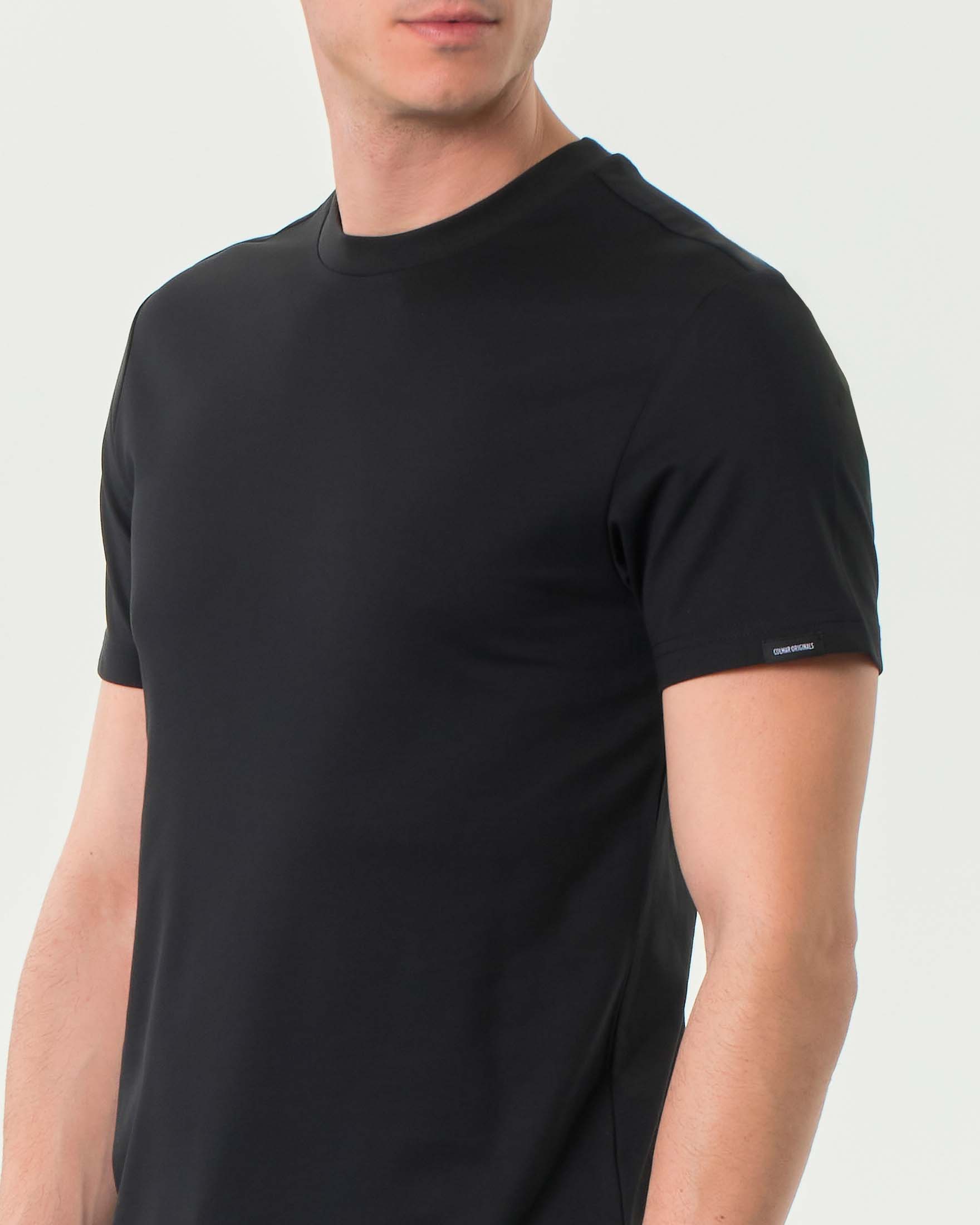 T-shirt Colmar Originals nera in tessuto tecnico di piquè stretch image
