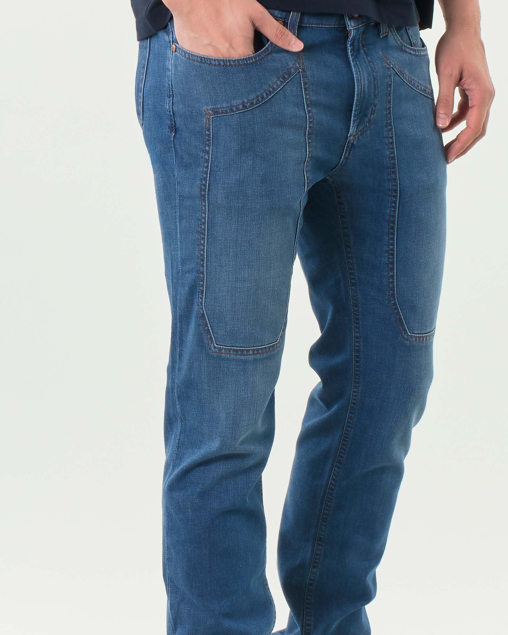 Jeans Jeckerson PA077 lavaggio medio stone washed con toppa image