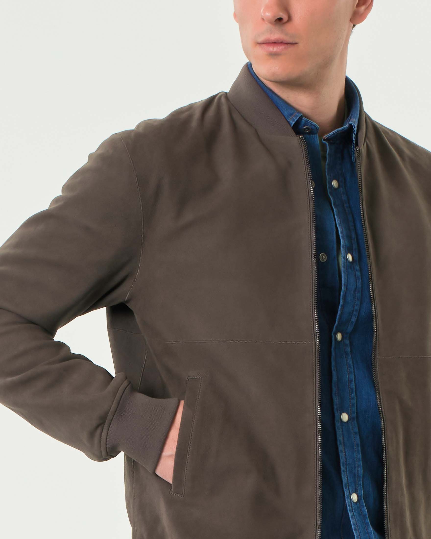 Giacca bomber Mabrun marrone in pelle image