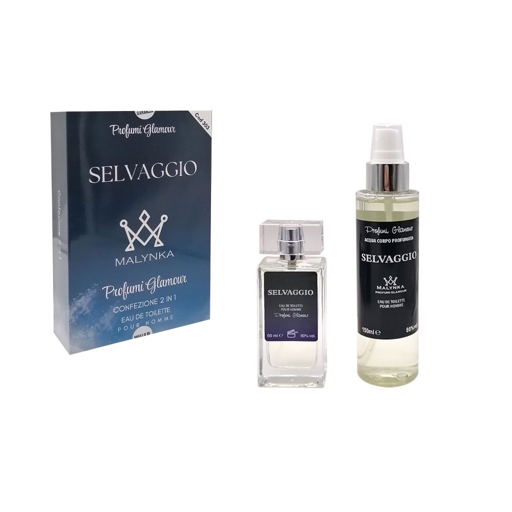 Glamour Cofanetto Profumo + Acqua Corpo Selvaggio da Uomo