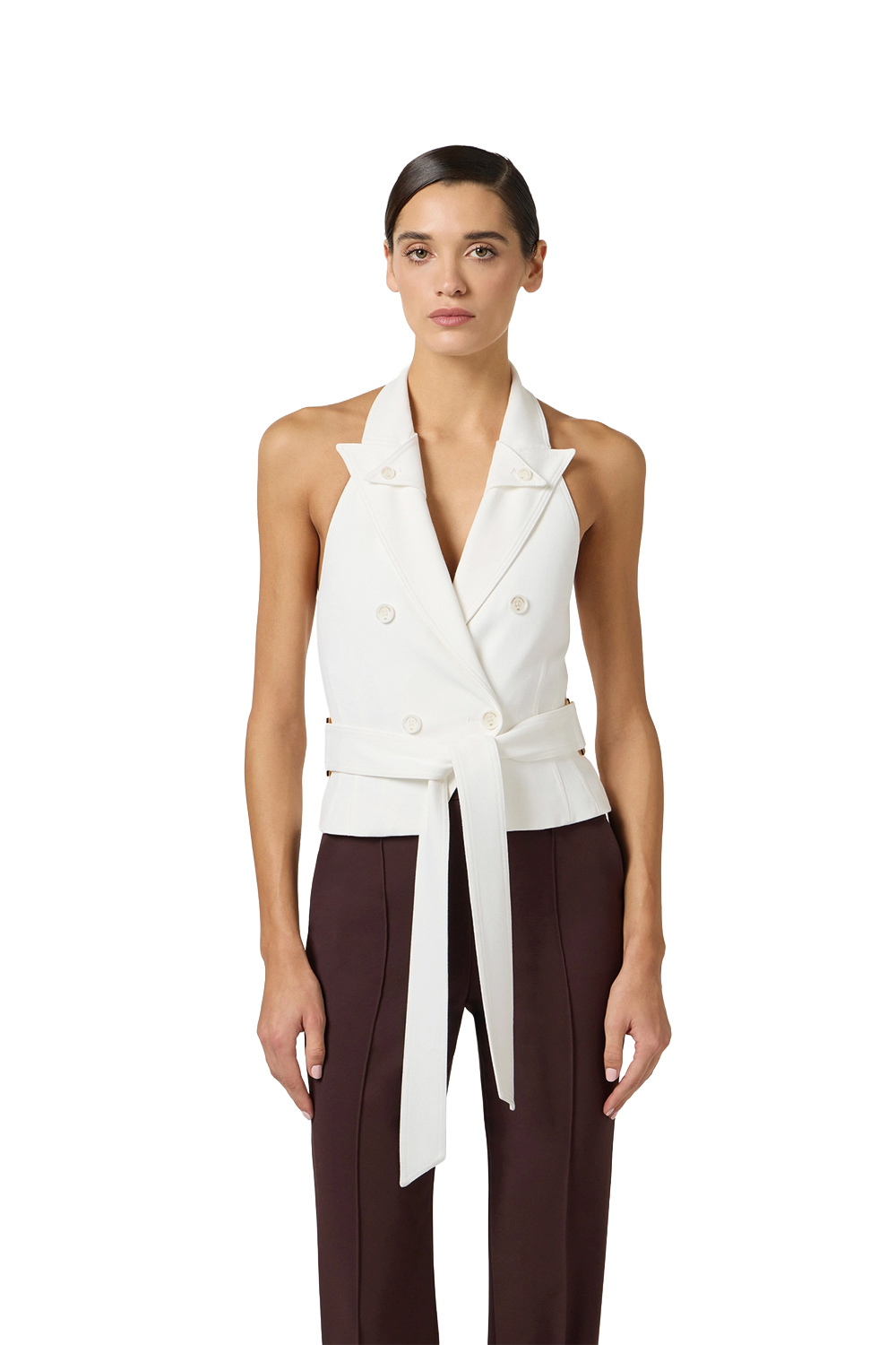 Gilet in Gabardina con Cintura