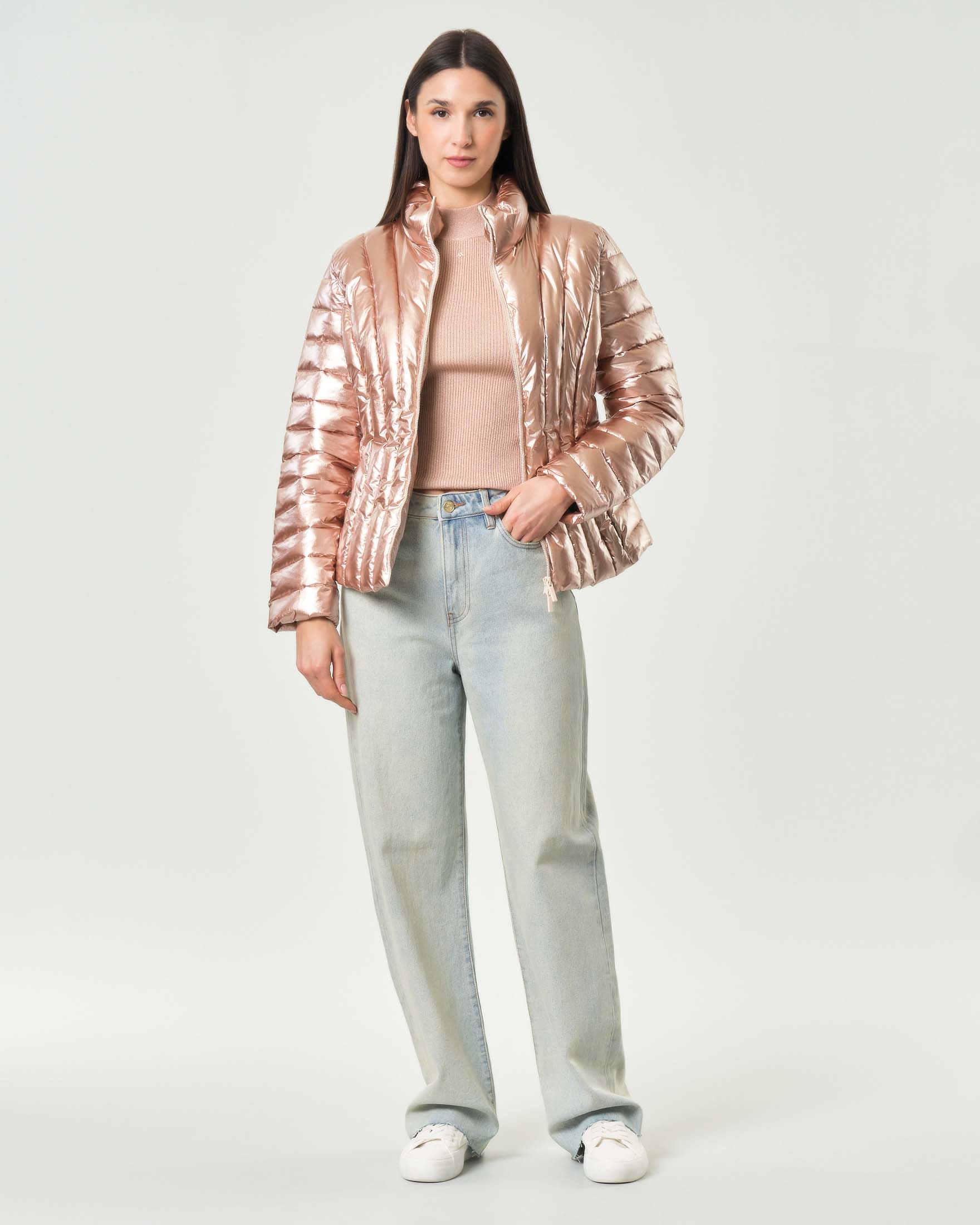 Piumino Armani Exchange rame in tessuto tecnico con finitura lucida image