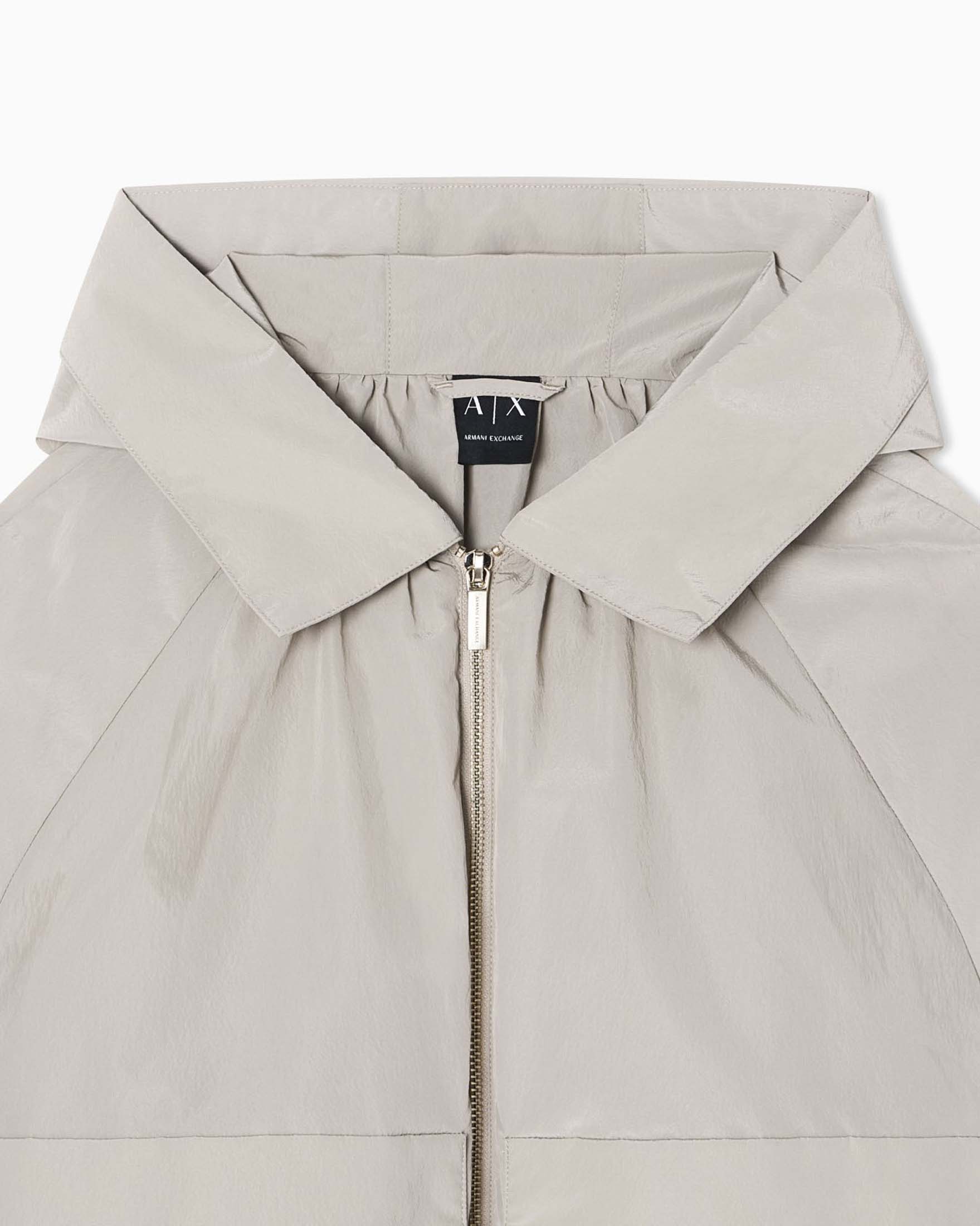 Giacca Armani Exchange beige con cappuccio e chiusura a zip image
