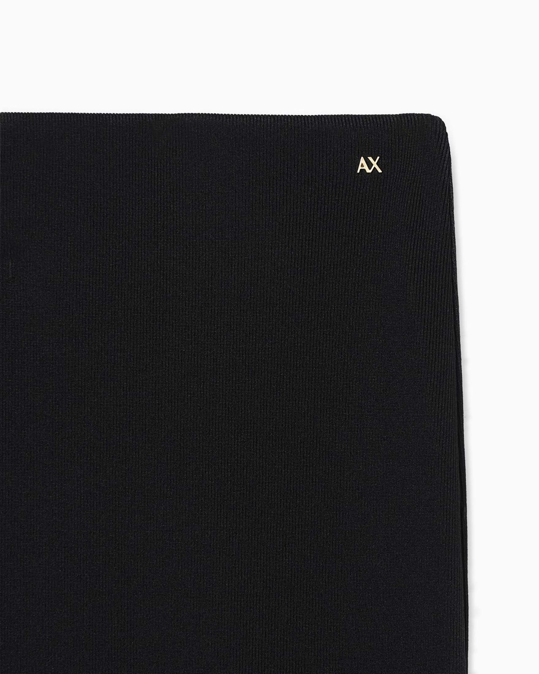 Gonna midi a tubino Armani Exchange nera con logo sul fianco a contrasto image