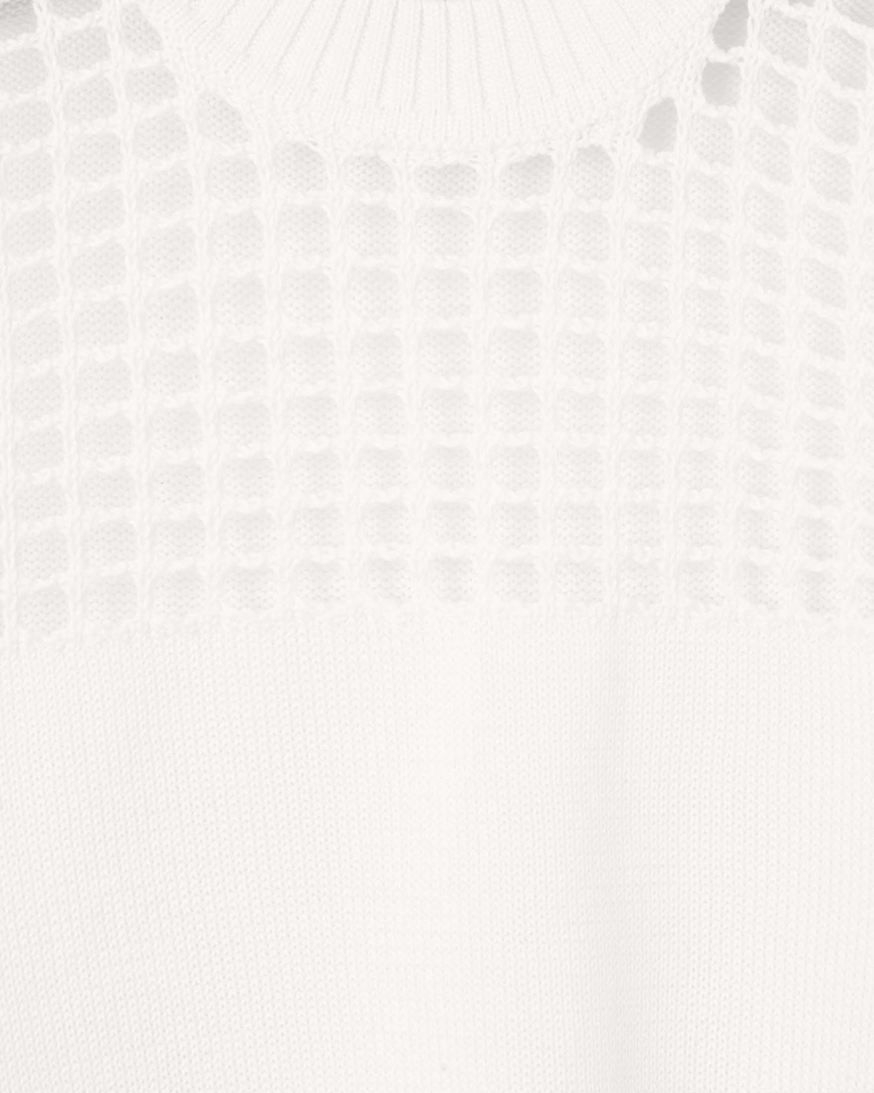 Maglia senza maniche Armani Exchange avorio in cotone con inserto a rete sul petto image