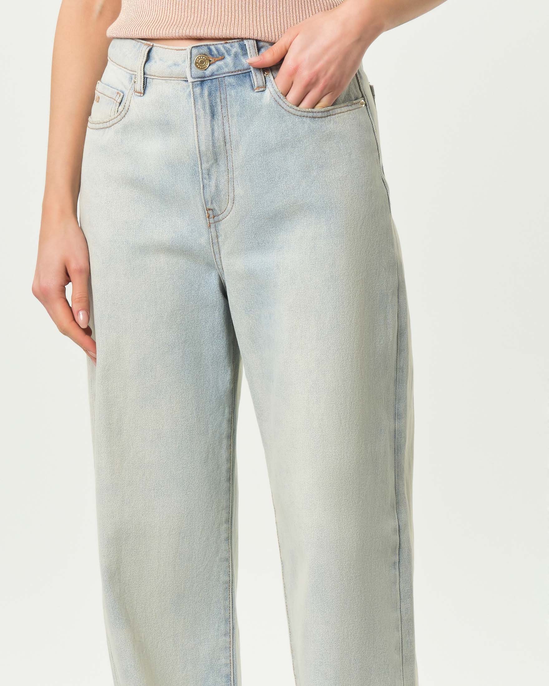 Jeans wide leg Armani Exchange lavaggio bleach in cotone image