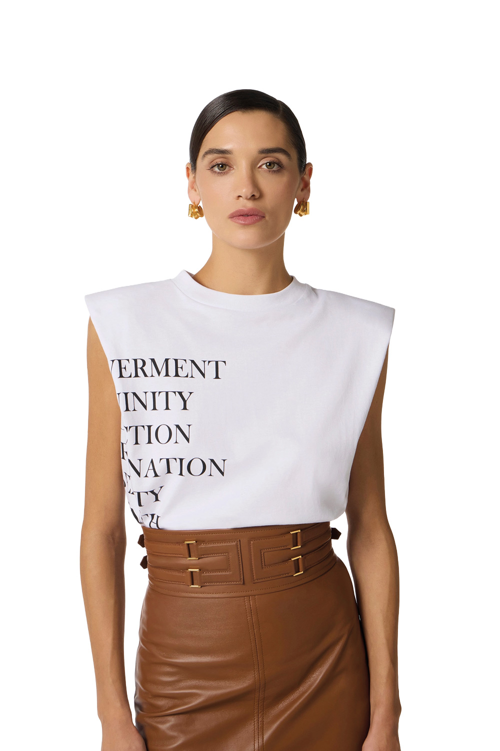 T-shirt in Jersey con Stampa Lettering