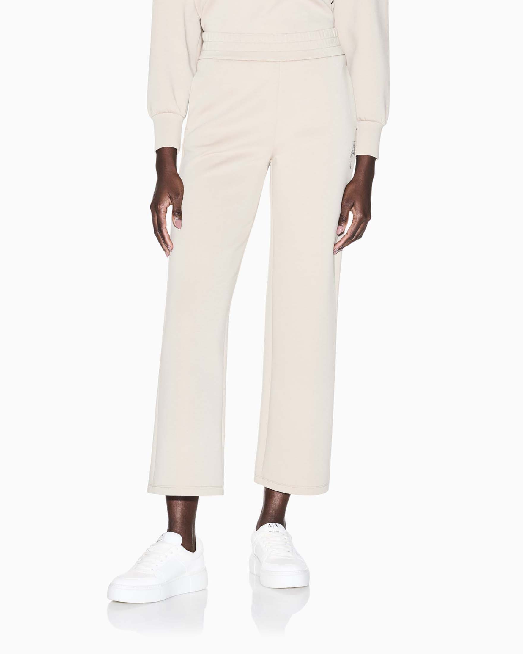 Pantaloni joggers Armani Exchange beige in misto cotone con vita elastica e logo image