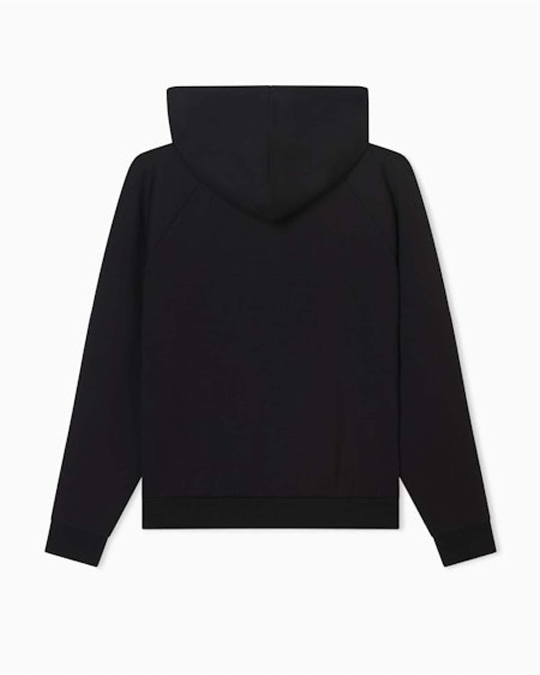 Felpa con zip e cappuccio Armani Exchange nera in misto viscosa con logo image