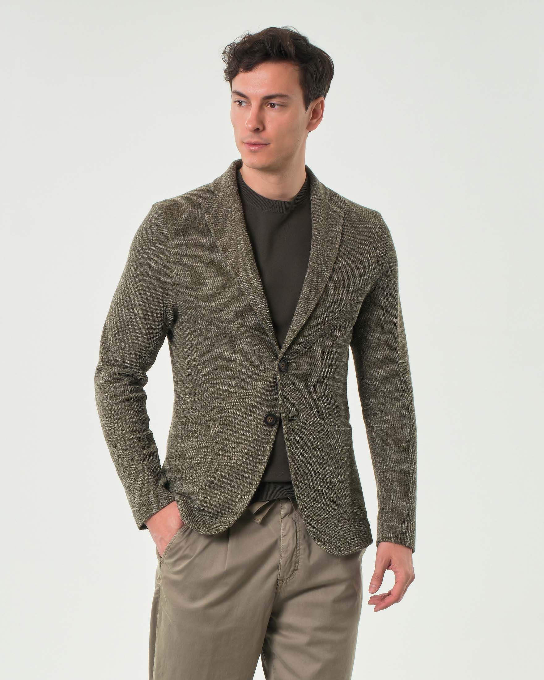 Giacca maglia Paul Baker verde militare effetto melange