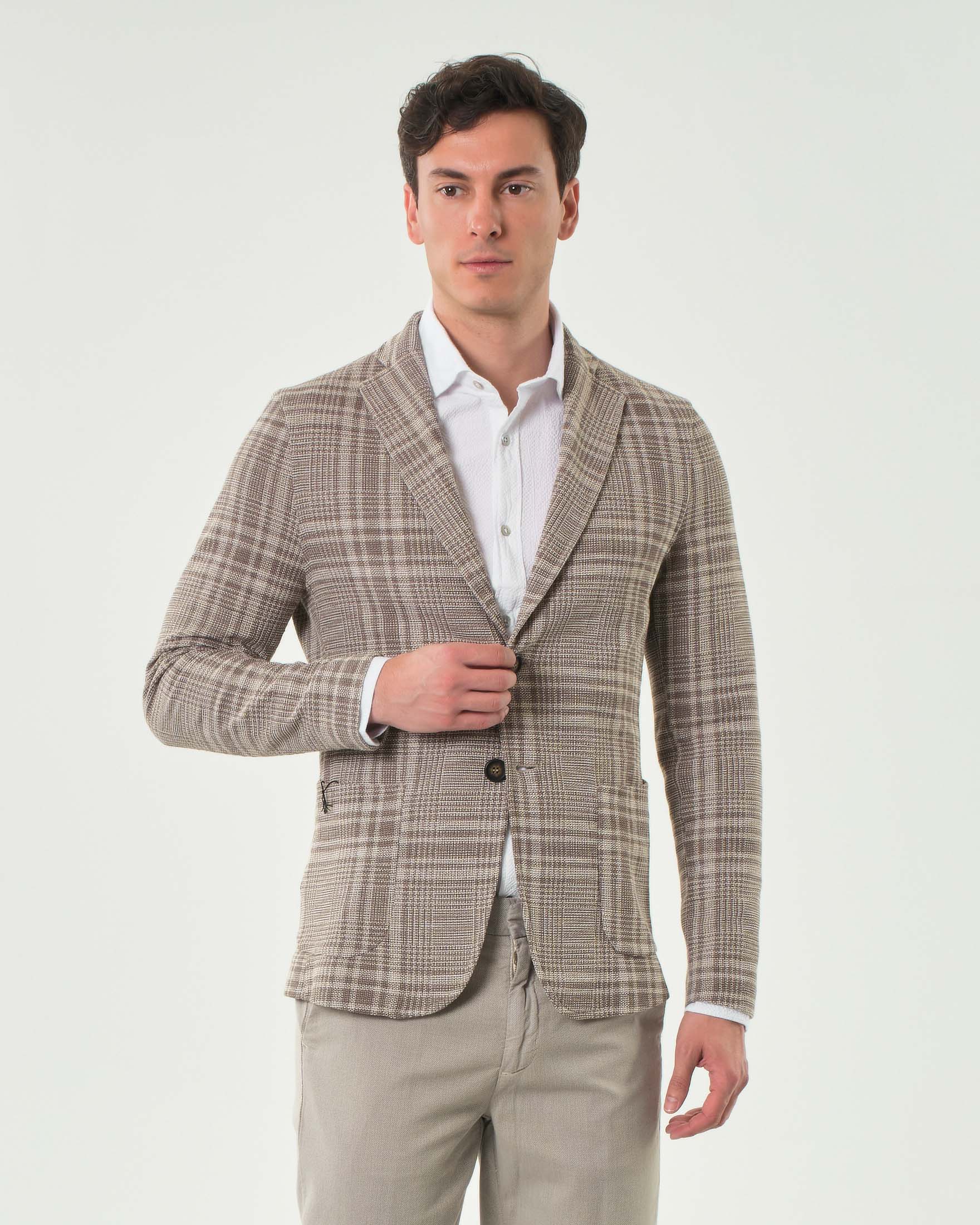 Giacca maglia Paul Baker sabbia in fantasia check