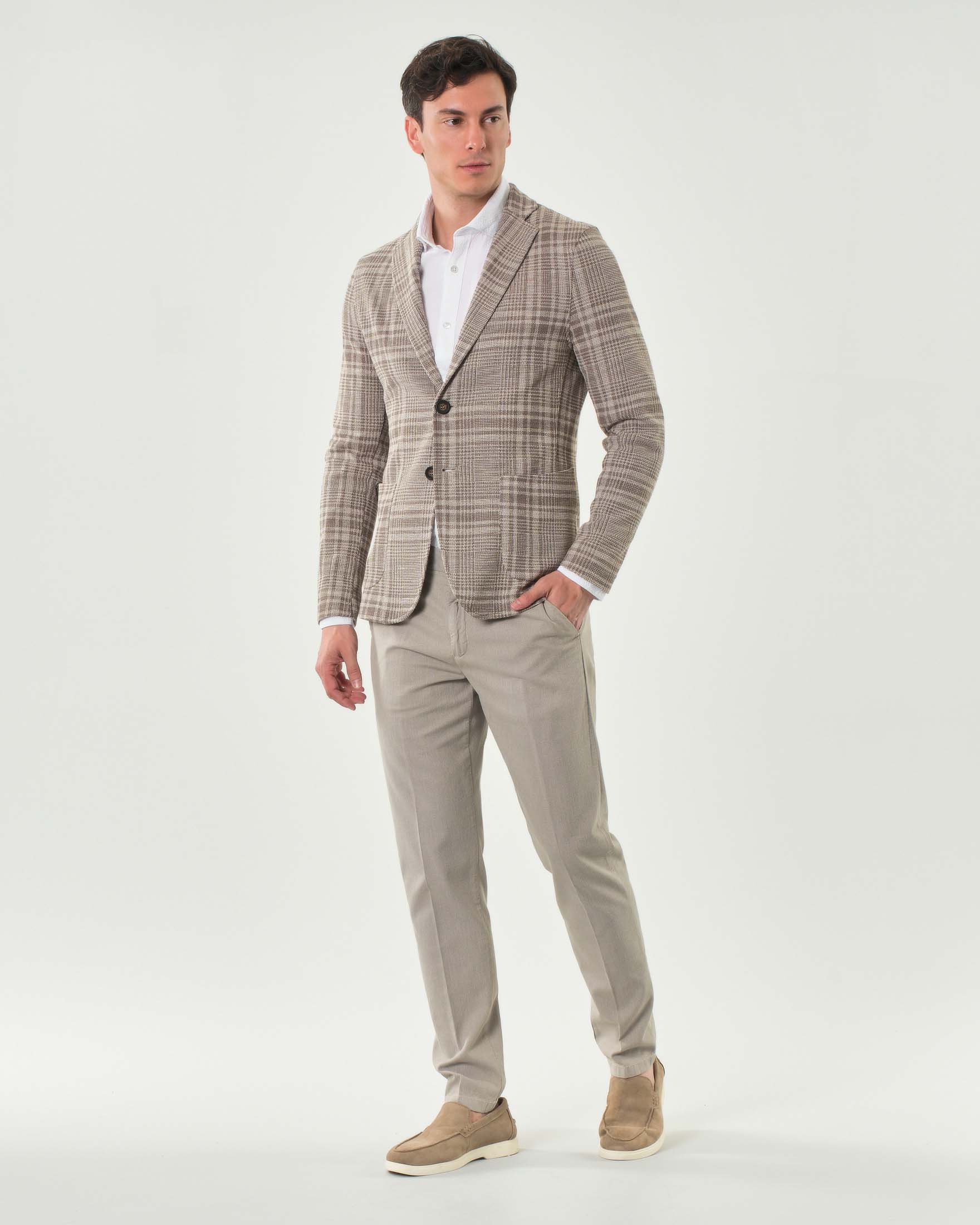 Giacca maglia Paul Baker sabbia in fantasia check image