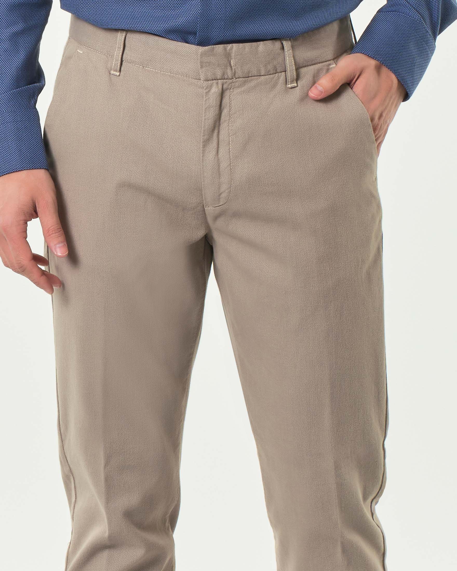 Pantalone chino Paul Baker sabbia in cotone stretch micro armatura image